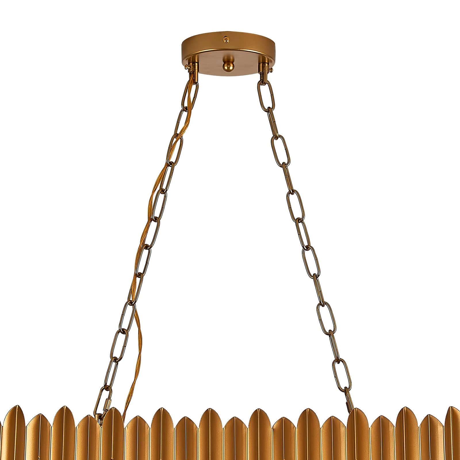 6 Feet Heavy Duty Metal Chandelier Chain Extension - Gold Hanging Light Fixture with Secure Connection Locks for Pendant Lamps, Ceiling Lights & Home Decor (Ideal for Dining Room, Living Room & Bedroom Lighting)