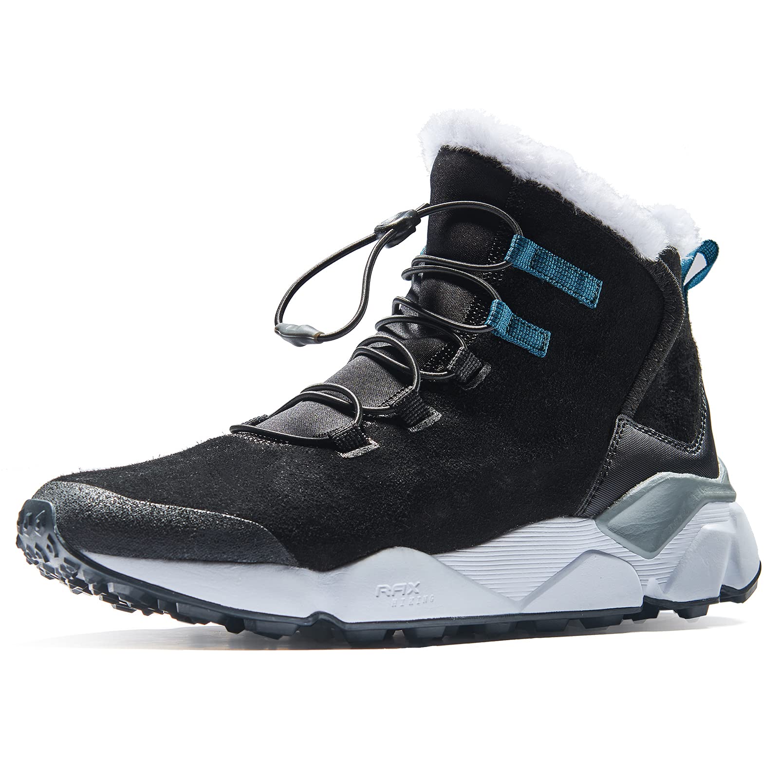 RAX Men's Winter Snow Boots - Waterproof Hiking & Outdoor Shoes with Fully Fur Lined High Top for Cold Weather - Perfect for Snow Trekking, Camping, and Winter Adventures