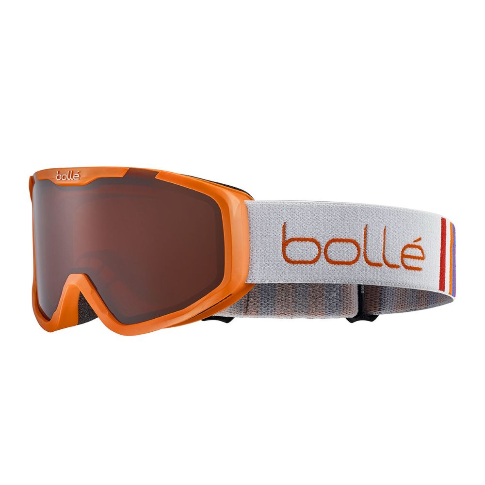 Bolle Rocket Kids Ski Goggles - Orange Matte Frame with Rosy Bronze Cat.3 Lens for Boys & Girls 6+ Years - UV Protection for Snowboarding & Winter Sports