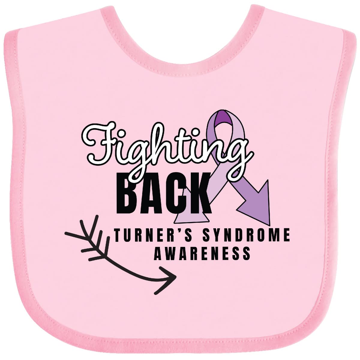 Inktastic Fighting Back Turner Syndrome Awareness Baby Bib - Soft & Absorbent for Infants & Toddlers - Perfect for Feeding, Mealtime & Messy Play