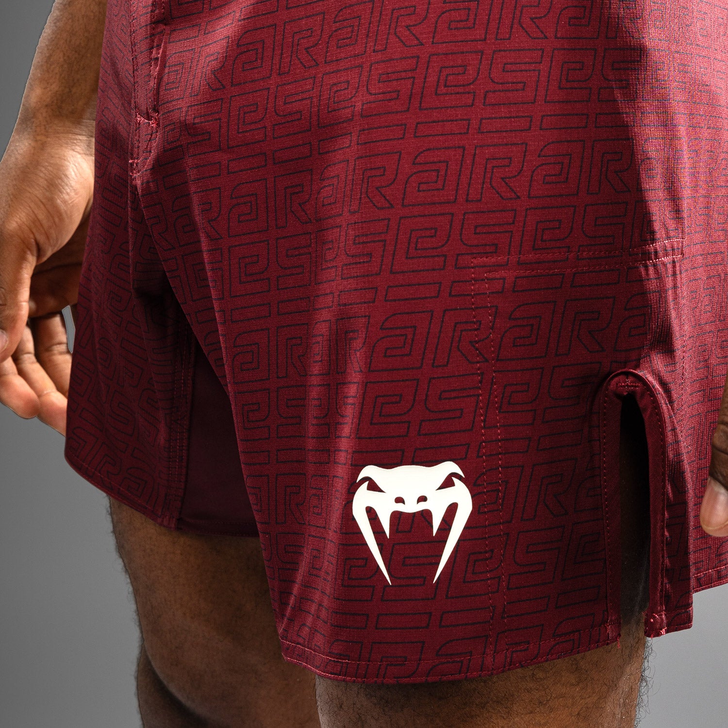 Venum x Ares Men's MMA Fight Shorts - Burgundy Red Training & Competition Shorts for Boxing, Muay Thai, BJJ | Premium Breathable Fabric for Ultimate Comfort