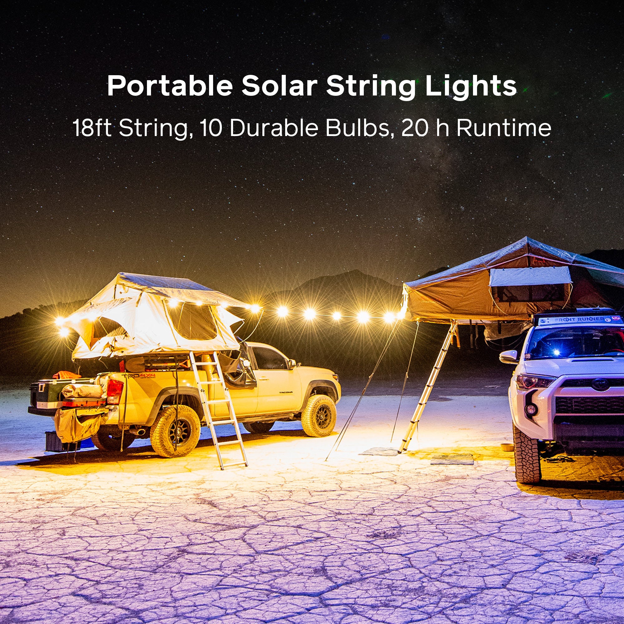 MPOWERD 18-Foot Solar-Powered LED String Lights - Warm White for Outdoor & Indoor Decor, Patio, Garden, Wedding, Party Lighting