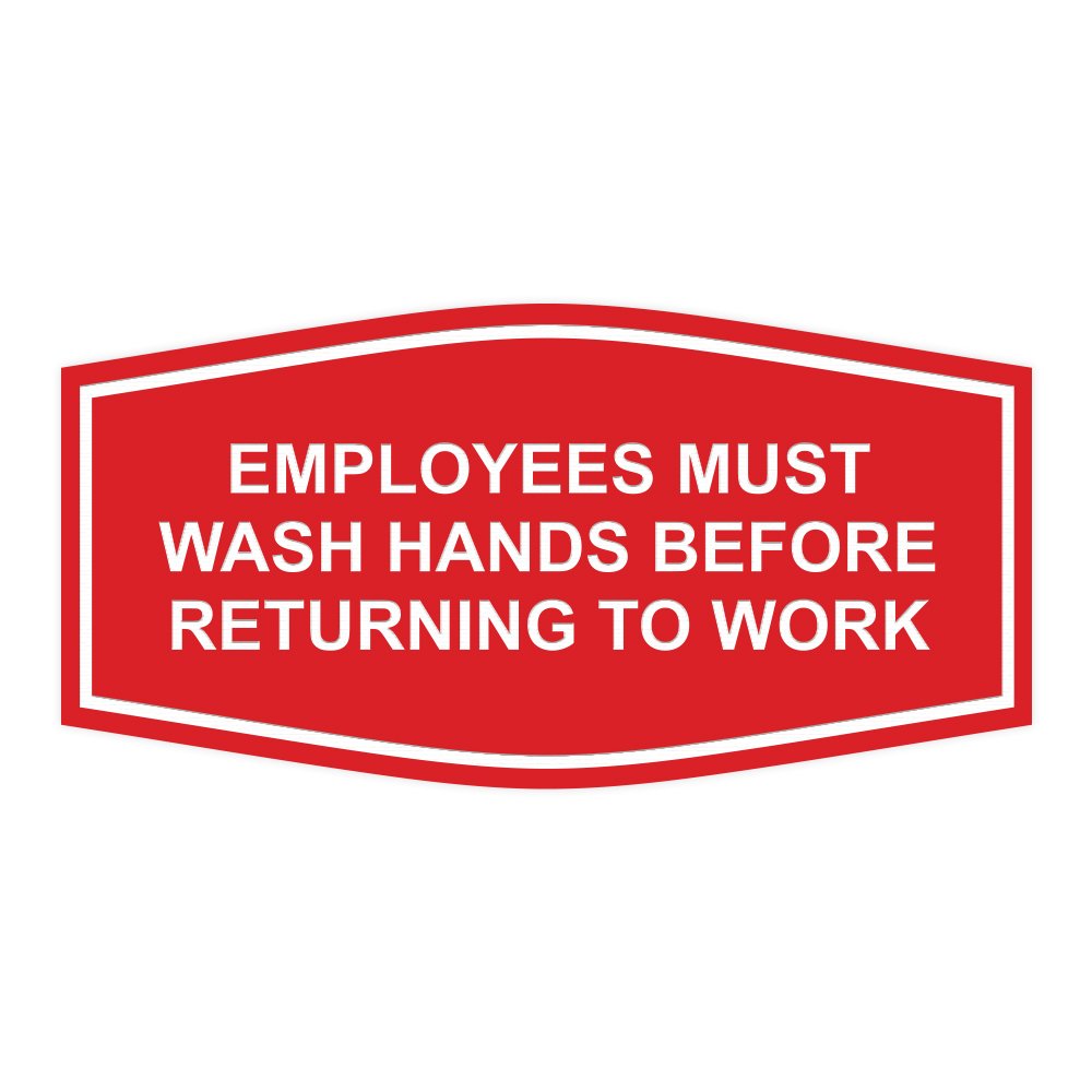 Wash Hands Before Returning to Work Sign - OSHA Compliant Red Bathroom Sign for Restaurants, Offices & Public Spaces (Small Size)