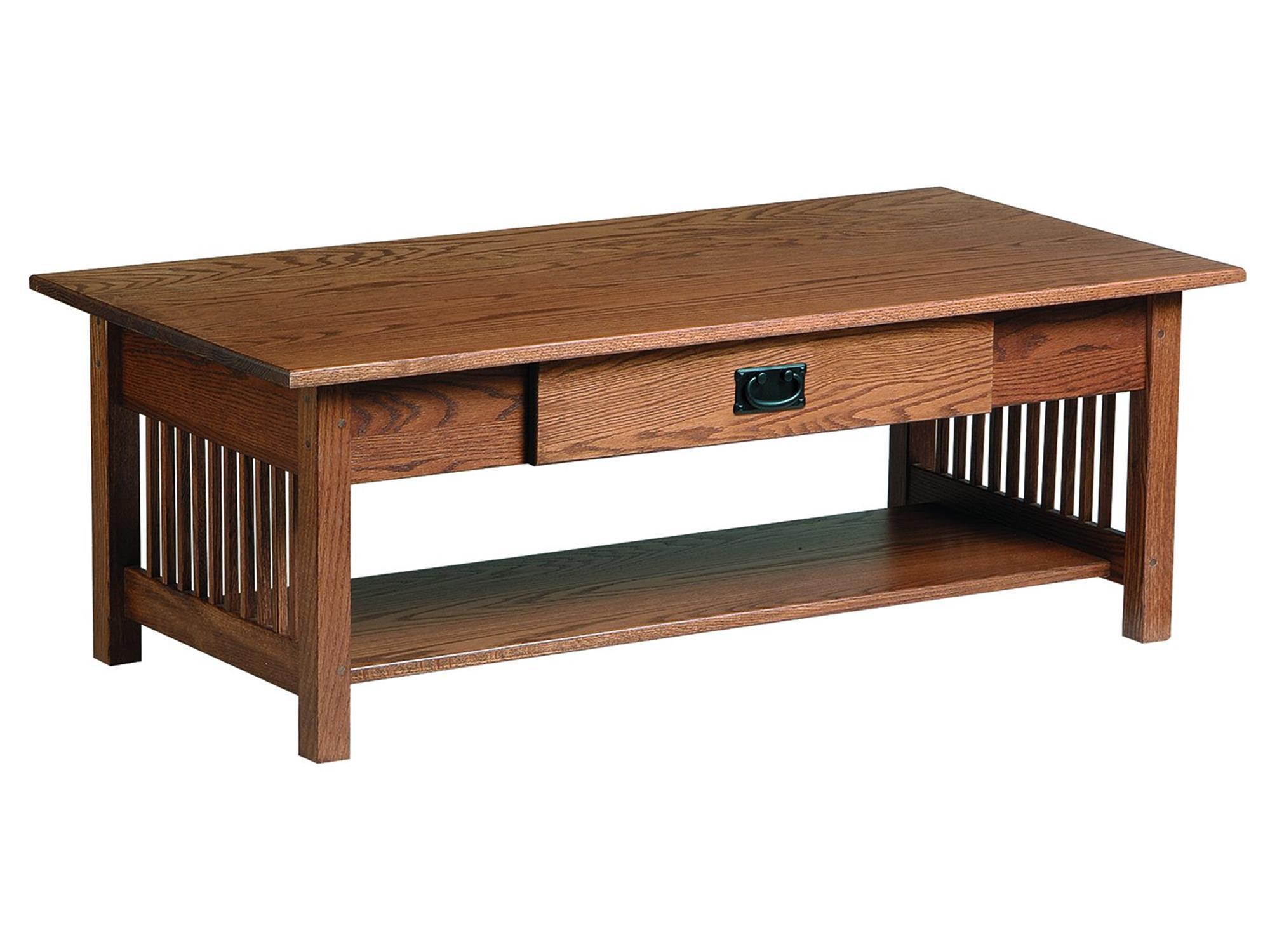 Mission Style Large Coffee Table with Storage Drawer - Perfect for Living Room, Office, and Home Decor
