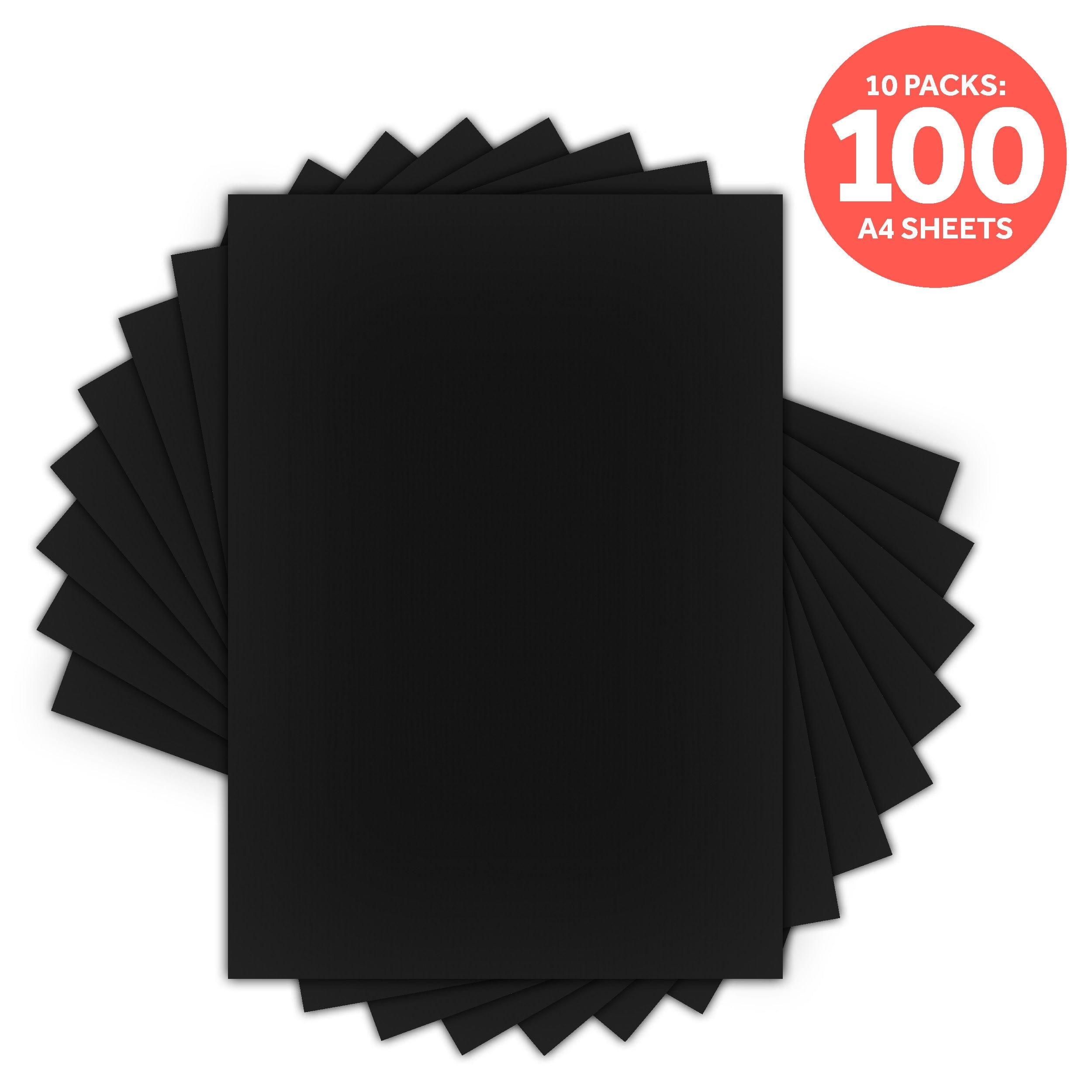 10-Pack Classic Jet Black Weave Textured A4 Cardstock Sheets - Premium Quality for Scrapbooking, Card Making & DIY Crafts