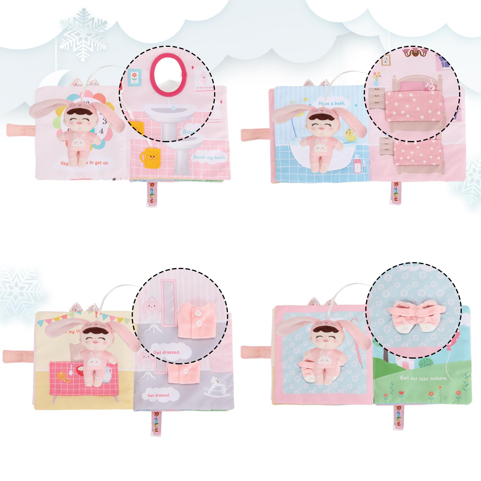 Soft Cloth Books for Babies - Interactive Developmental Activity Quiet Books | Sensory Toys for Toddlers 0-2 Years Old | Perfect Baby Shower Gift & Early Learning Toy for Infants | Great for Travel, Bedtime & Playtime