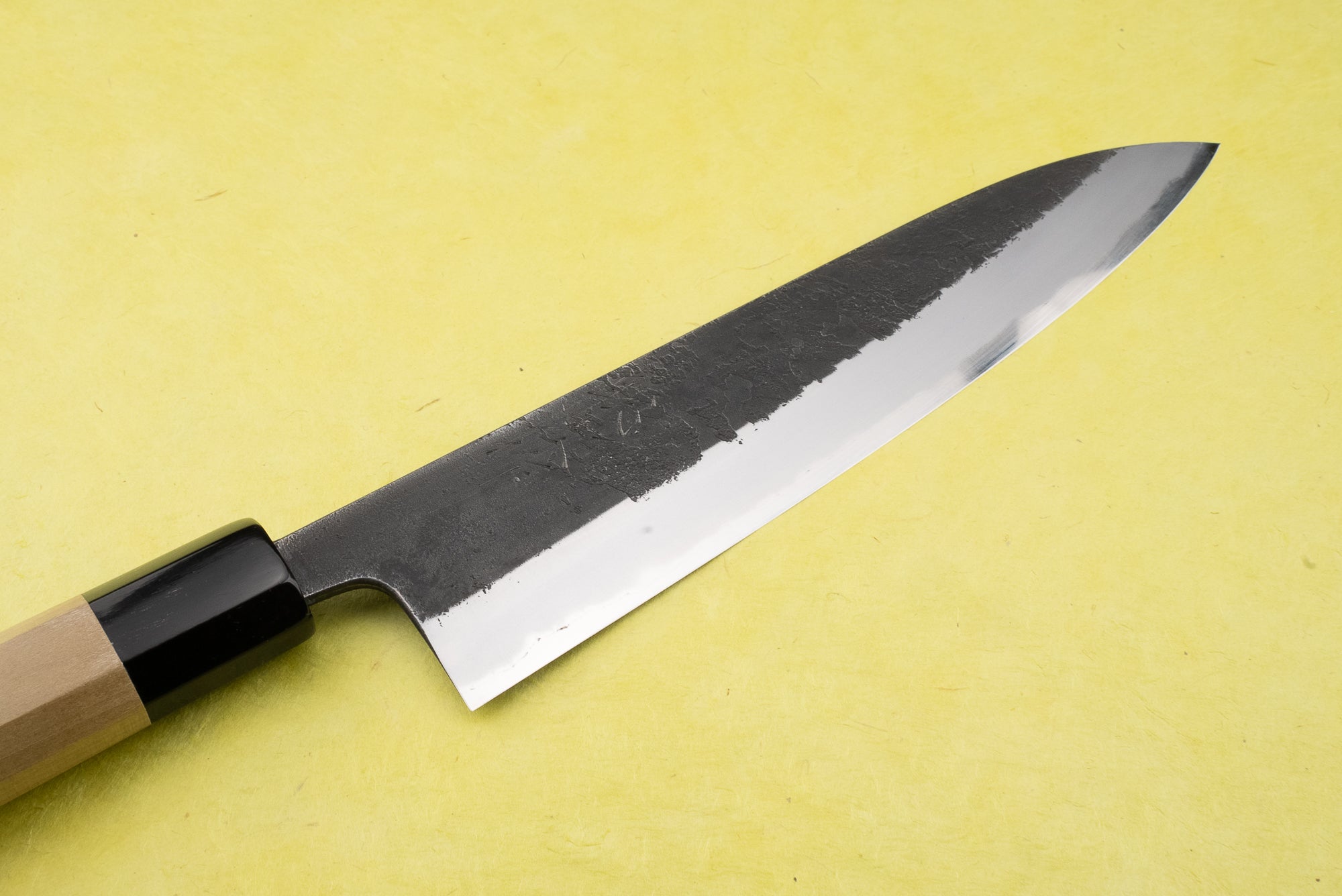 Premium Toshihiro Wakui Aogami Honsanmai Kurouchi Nashiji Gyuto 210mm Japanese Chef Knife - High Carbon Steel Blade for Professional Cooking, Sushi & Meat Cutting