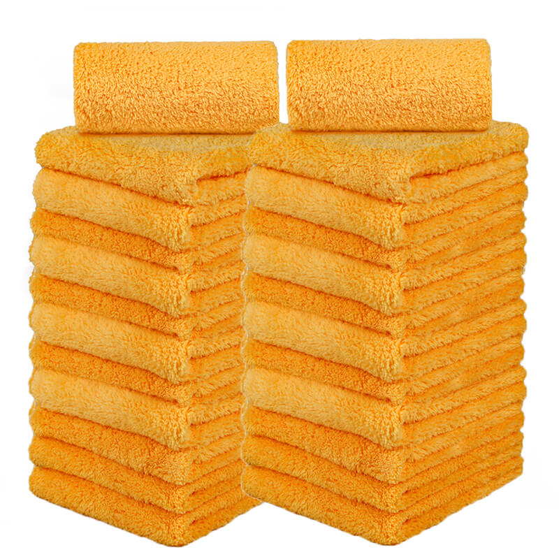 24 Pcs Ultra Soft Coral Fleece Microfiber Towels - 16x16 Inches, 450GSM, Quick Dry, Edgeless Design for Gym, Spa, Travel & Home Use