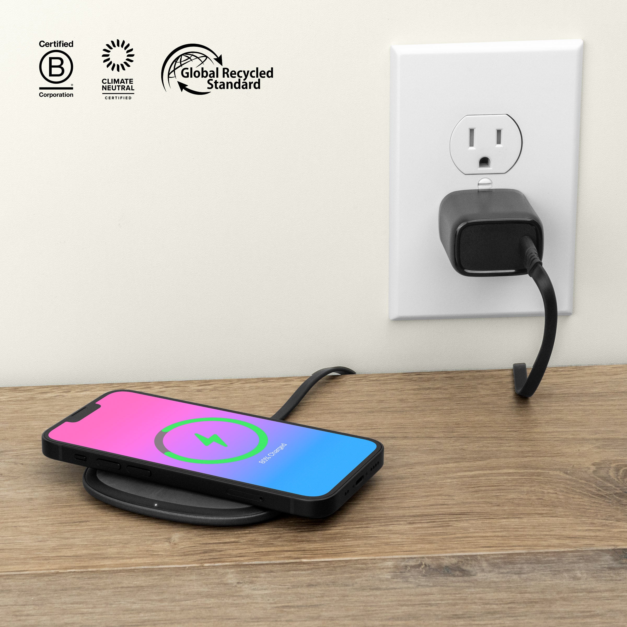 Fast Charging WALLY Single Wall Charger - 18W USB-C Power Adapter for iPhone, Samsung, iPad - Compact & Portable for Home, Office, Travel