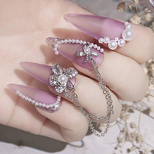 3D Butterfly Heart Nail Art Charms - Zircon Rhinestone Nail Decorations with Pearl & Metal Accents for Manicure Designs (K8-1669) | Perfect for Bridal, Party & Special Occasion Nail Art
