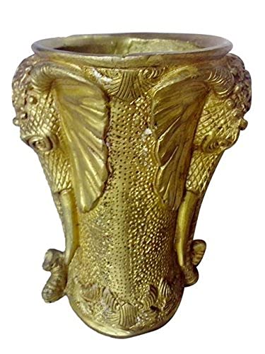 Handcrafted Brass Elephant Design Flower Pot Vase - Elegant Home Decor for Living Room, Office & Garden | BH00153 by Bharat Haat