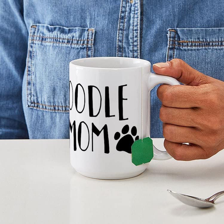Poodle Mom Ceramic Coffee Mug 15 oz (444 ml) - Perfect Gift for Dog Lovers, Ideal for Tea, Hot Chocolate & Coffee at Home or Office