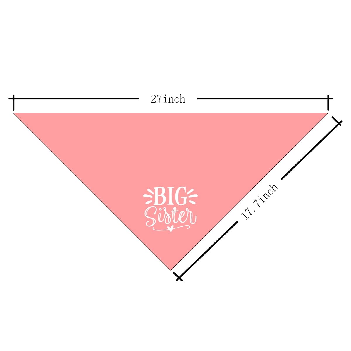 Big Sister Dog Bandana - Pink Pet Scarf for Small & Medium Dogs | Cute Triangle Bandana Accessory for Puppies | Perfect for Baby Announcements, Birthday Parties & Daily Walks (Medium Size)