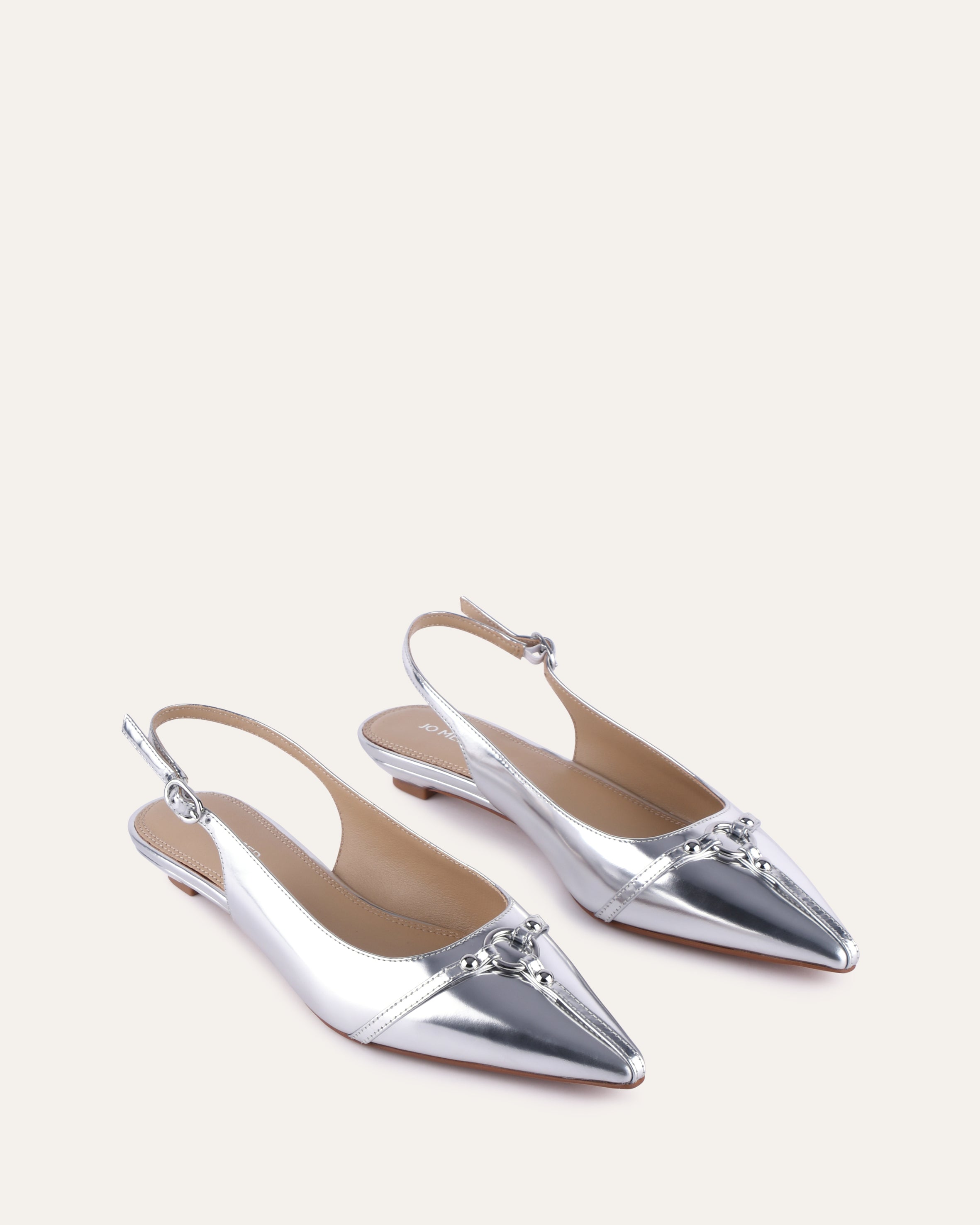 VICTORIA Women's Silver Patent Leather Ballet Flats - Comfortable Dress Shoes for Work, Wedding & Casual Outfits