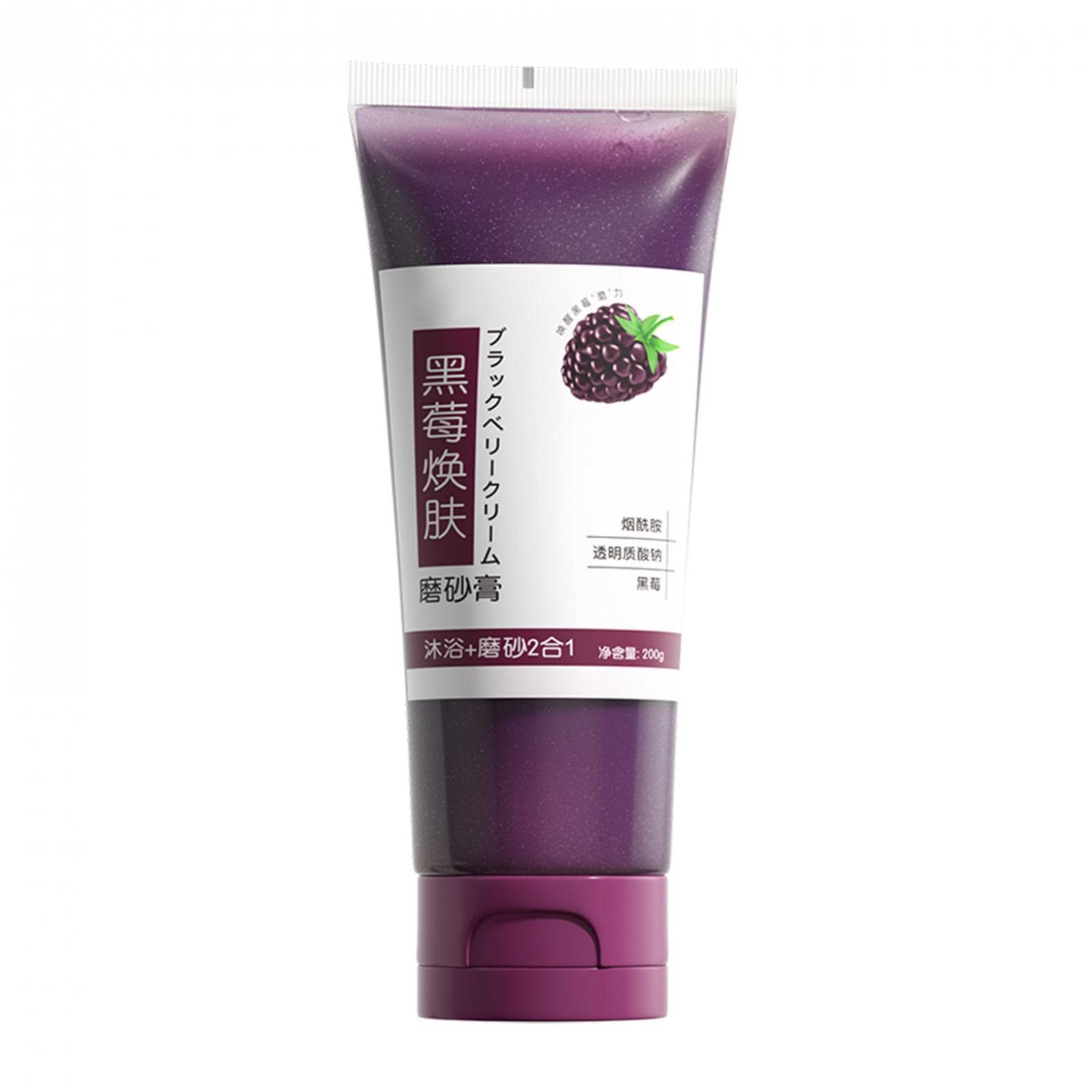 2-in-1 Blackberry Organic Body Scrub - Exfoliating & Moisturizing Skin Care for Smooth Soft Skin | Perfect for Shower, Spa & Self-Care Routine