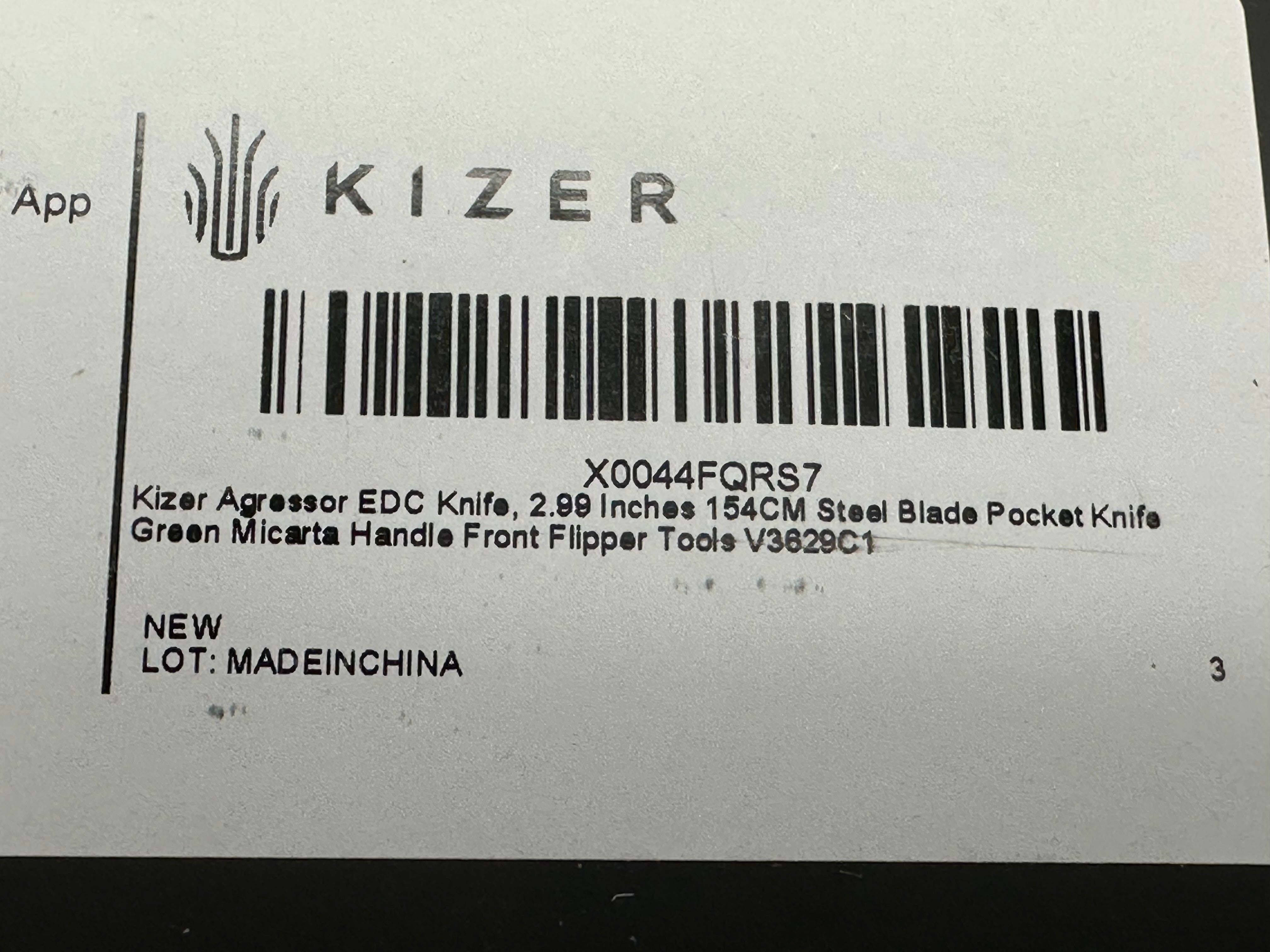 KIZER AGRESSOR 3 Folding Pocket Knife - 154CM Stainless Steel Blade with Micarta Handle - EDC, Camping, Hiking & Outdoor Survival Gear