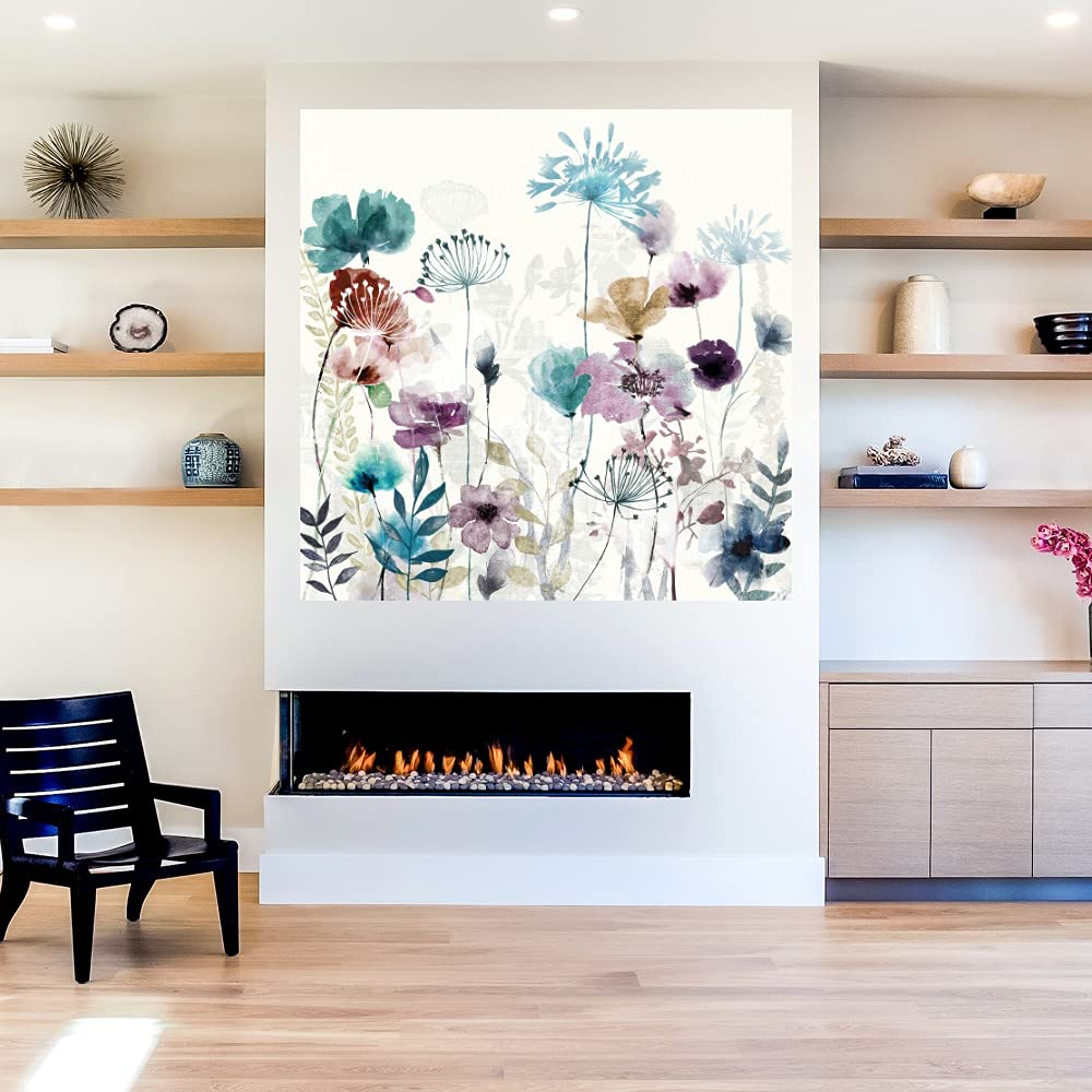 Heather Hayes Floral Frenzy II Canvas Wall Art - 22x22 Inch Ready to Hang Floral Painting for Living Room, Bedroom, Bathroom, Office & Dining Room Decor - Perfect for Home, Cafe & Hotel Wall Decoration
