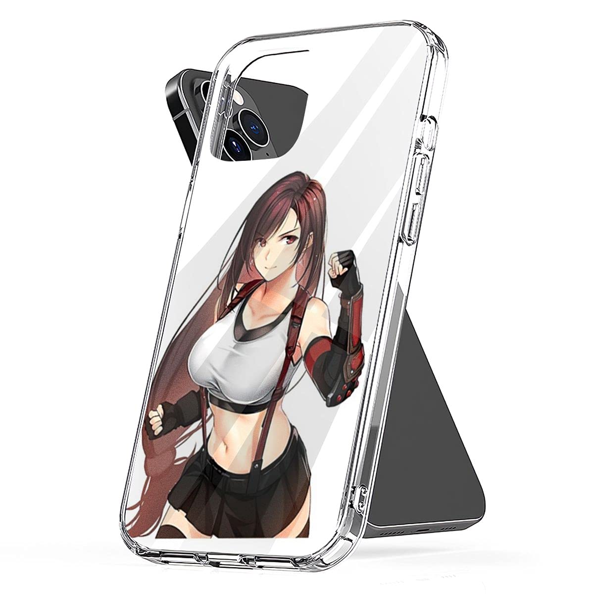 **Cute Waterproof Tifa Lockhart Phone Case Compatible with iPhone 6/7/8/SE 2020/X/XR/11 Pro Max/12 Mini - Final Fantasy VII FF7 Remake Accessories, Shock & Scratch Resistant, Transparent - Perfect for Gaming Fans & Cosplay**