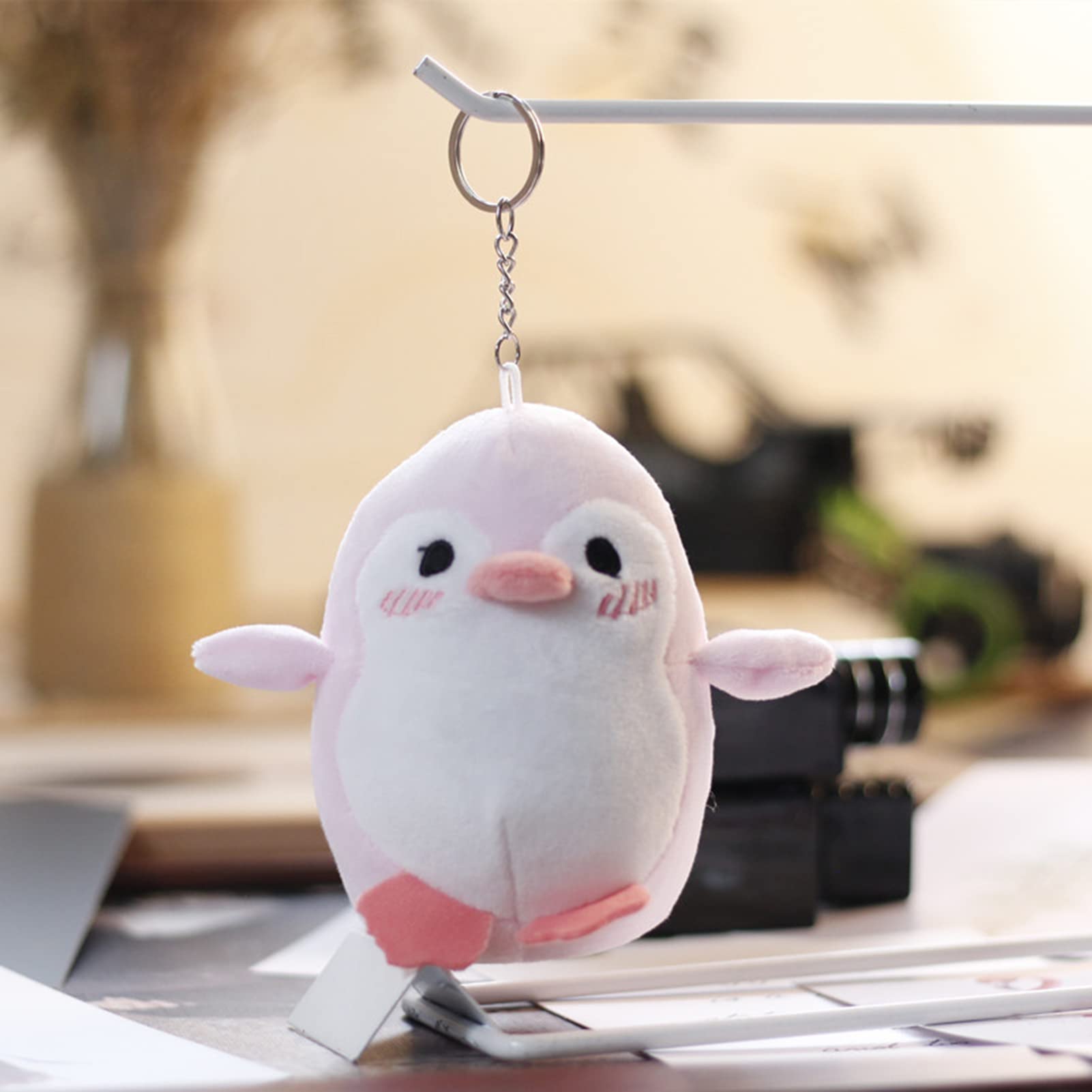 Meideli Cute Penguin Plush Keychain - Soft Stuffed Animal Keyring for Kids & Gifts (Pink) | Perfect for Backpacks, Purses & School Accessories
