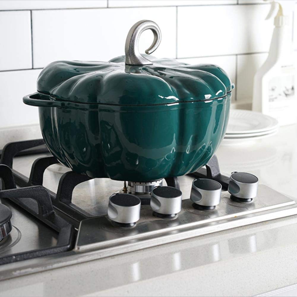 Premium Enameled Cast Iron Dutch Oven - 6.5QT Nonstick Soup Pot with Lid, Pumpkin Stew Casserole Cookware for Kitchen, Perfect for Soups, Stews, Porridge & Slow Cooking - Ideal for Dutch Oven Bread, Camping & Family Dinners