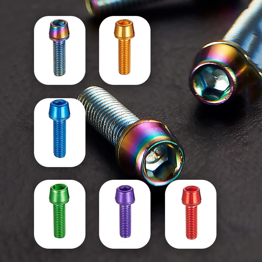 6PCS M5 x 18mm Steel Bicycle Stem Screws with Washers - High Strength Bike Stem Bolts for MTB, Road & Mountain Bikes - Perfect for Bike Maintenance, Repair and Cycling Accessories Replacement