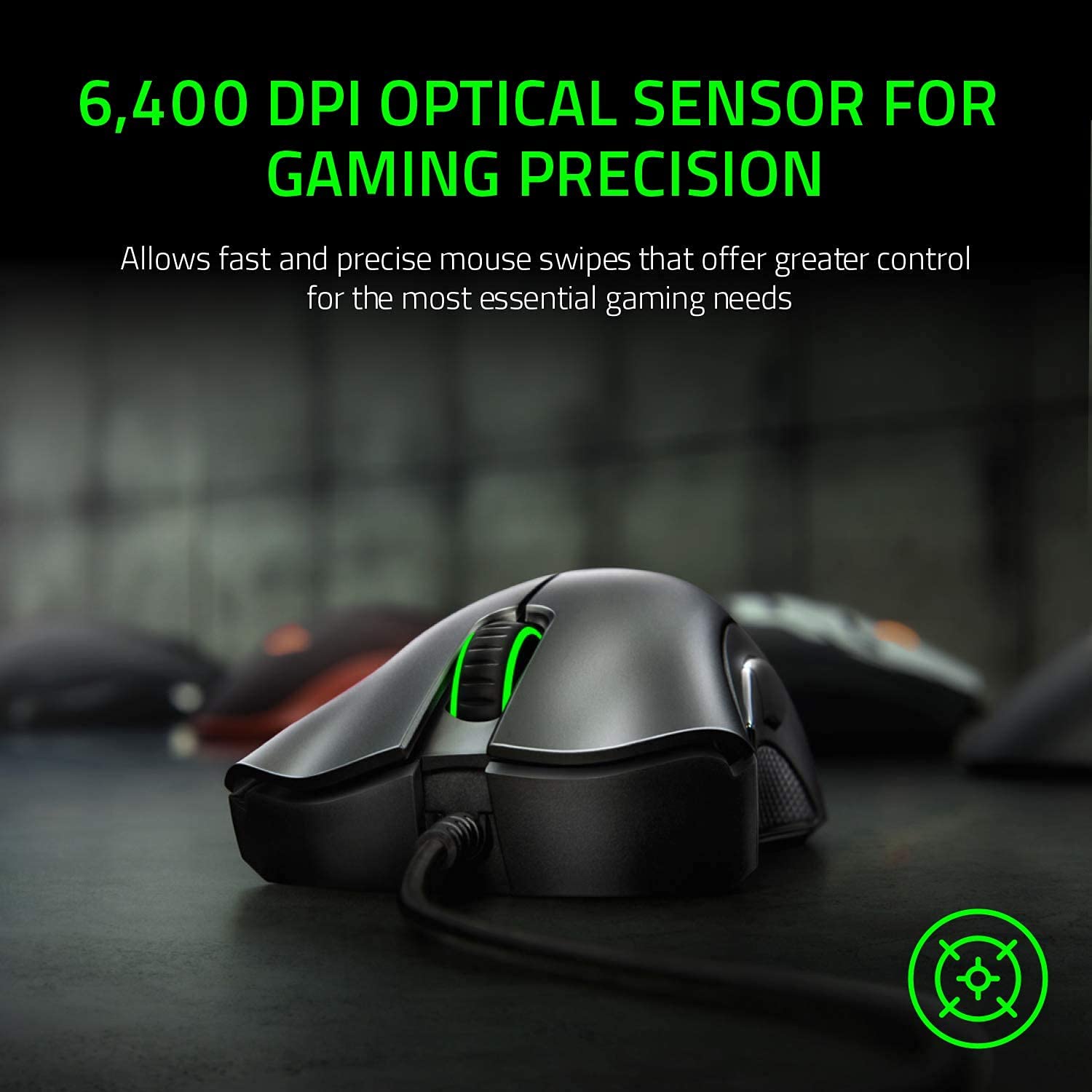 Razer DeathAdder Essential Wired Gaming Mouse - 6400 DPI Optical Sensor, 5 Programmable Buttons, Mechanical Switches, Rubber Side Grips - Classic Black - Perfect for FPS, MOBA, and PC Gaming