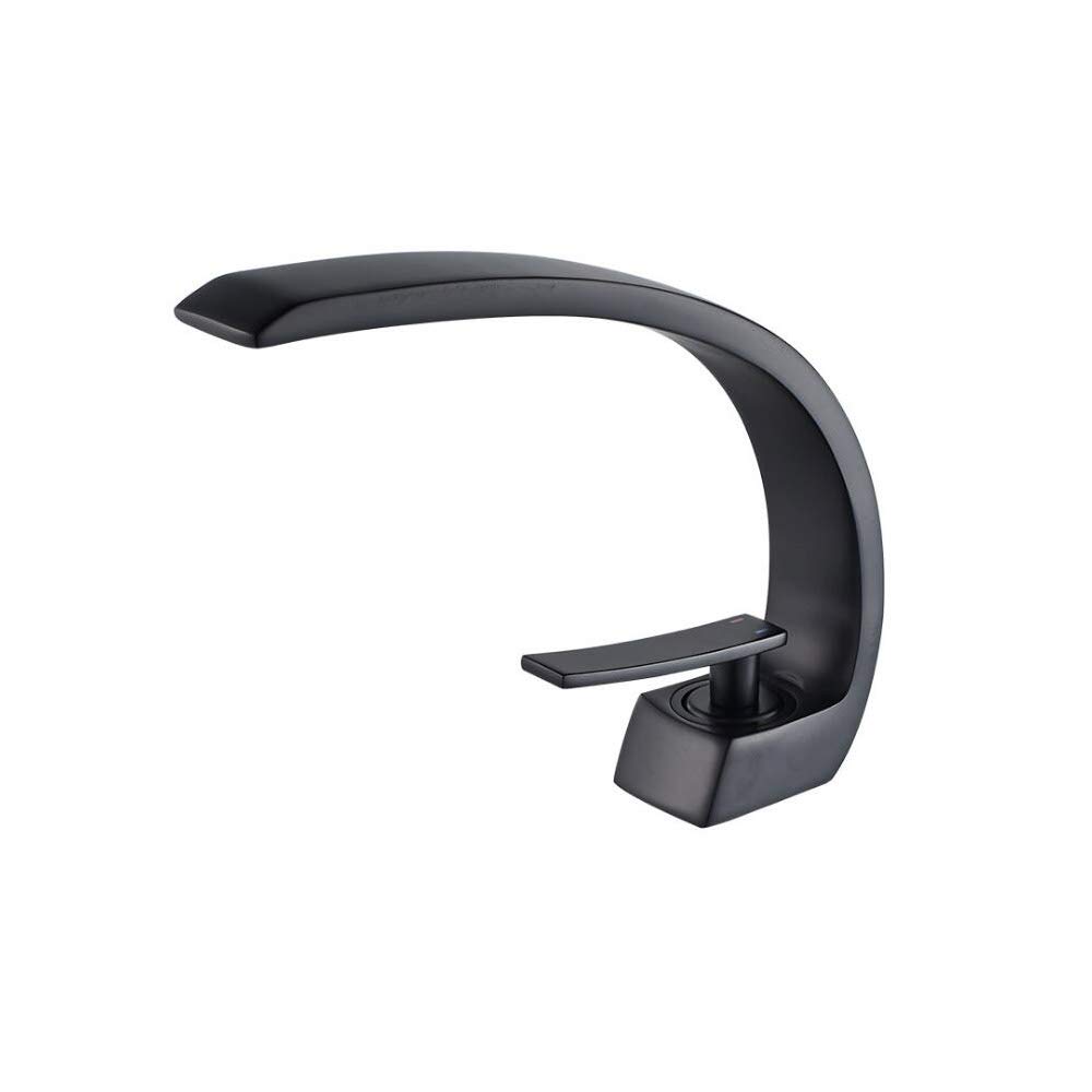 Single Handle Matte Black Bathroom Sink Faucet - Deck Mount Lavatory Faucet for Vanity Sink | Perfect for Modern Bathroom & Powder Room Renovations
