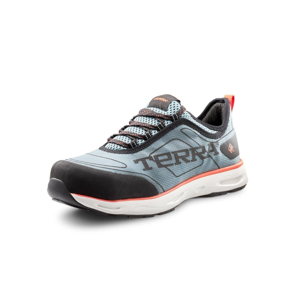 Terra Lites TR0A4NRBFR Unisex Composite Toe Athletic Work Shoes - Lightweight Safety Sneakers for Men & Women, Blue/Red - Perfect for Construction, Warehouse & Industrial Work
