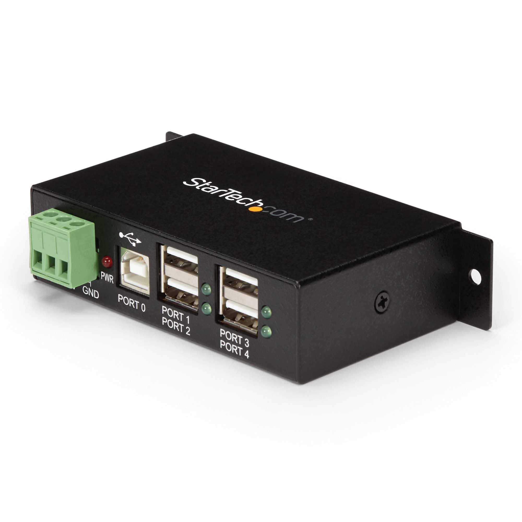 8kV Air/4kV Contact ESD Protected Industrial USB 2.0 Hub with DIN Rail Mount - Wide 7-24V DC Power Input for Factory Automation & Harsh Environments