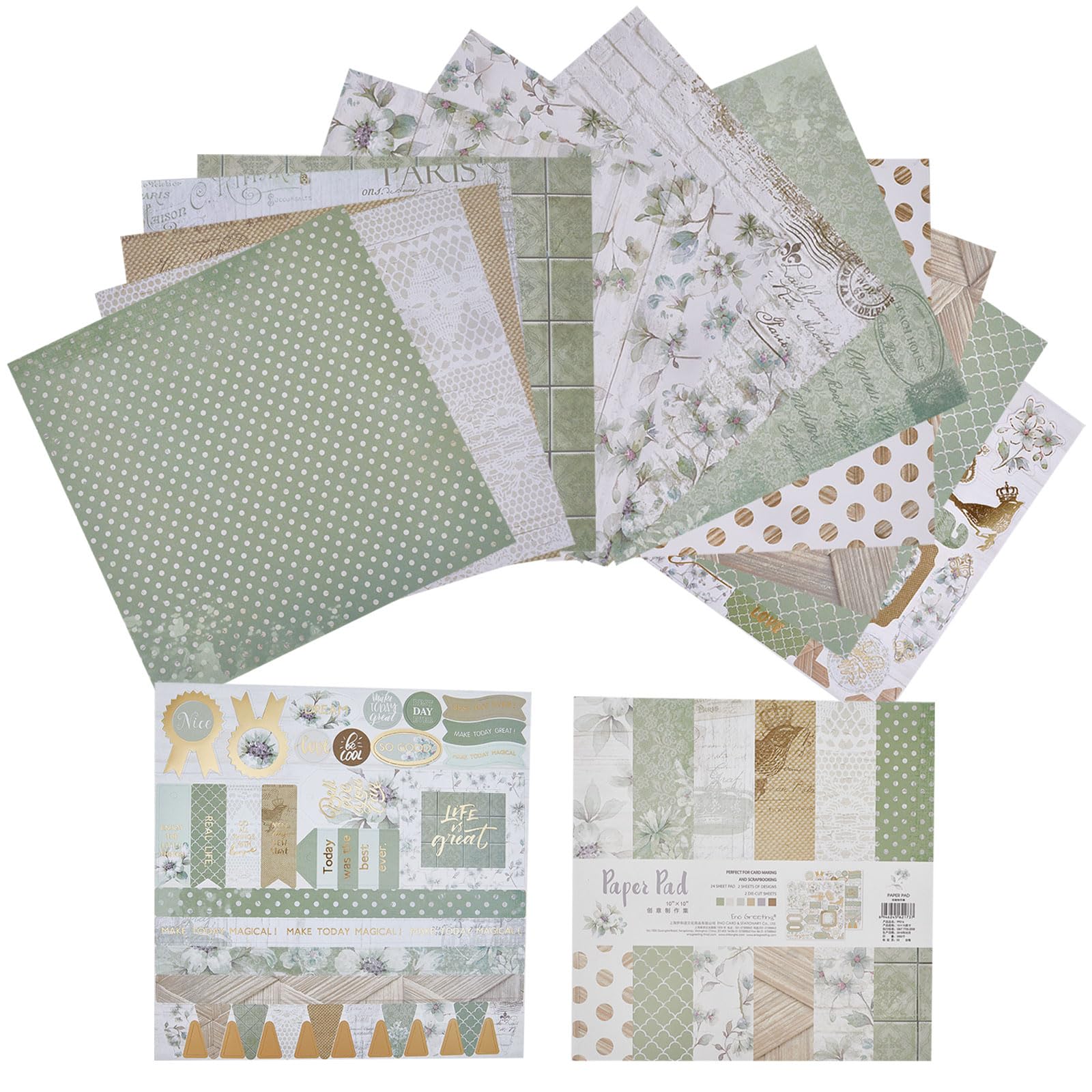 GORGECRAFT 24-Sheet Floral Scrapbook Paper Pad - 12 Elegant Garden Patterns for Card Making, Journaling & DIY Crafts | Premium Cardstock for Scrapbooking, Photo Albums & Art Projects