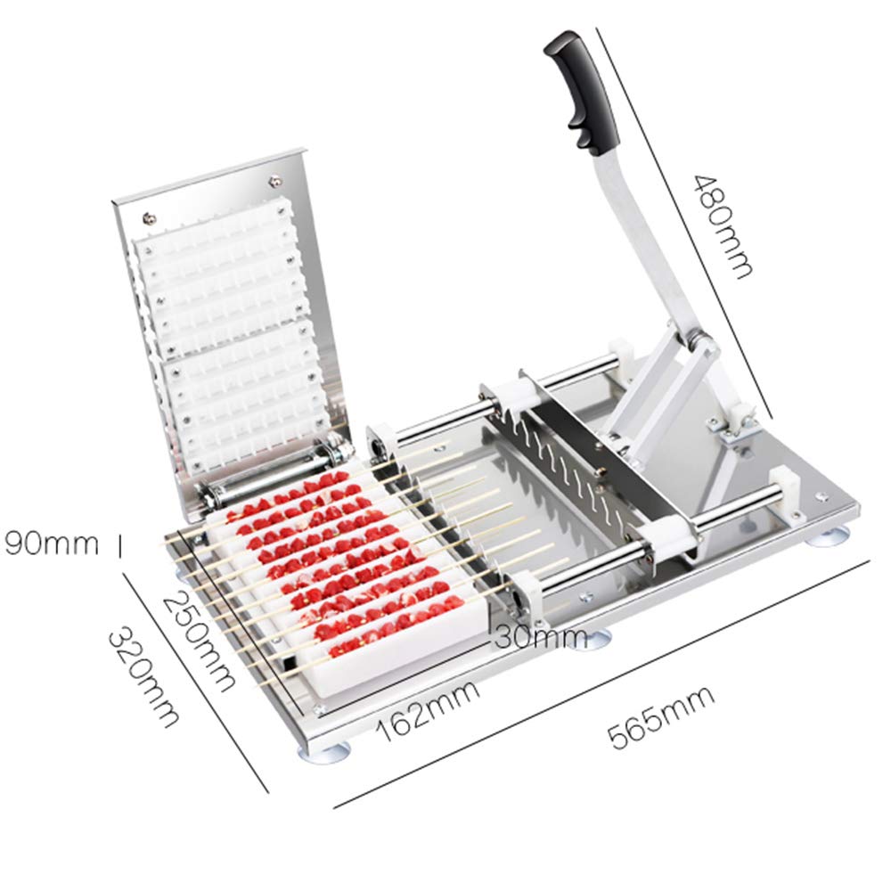 TBVECHI Manual Meat Skewer Machine - Kebab Maker for Lamb, Beef & Chicken - BBQ Bamboo Skewer & Satay String Making Tool for Home Cooking, Party Grilling & Outdoor Camping