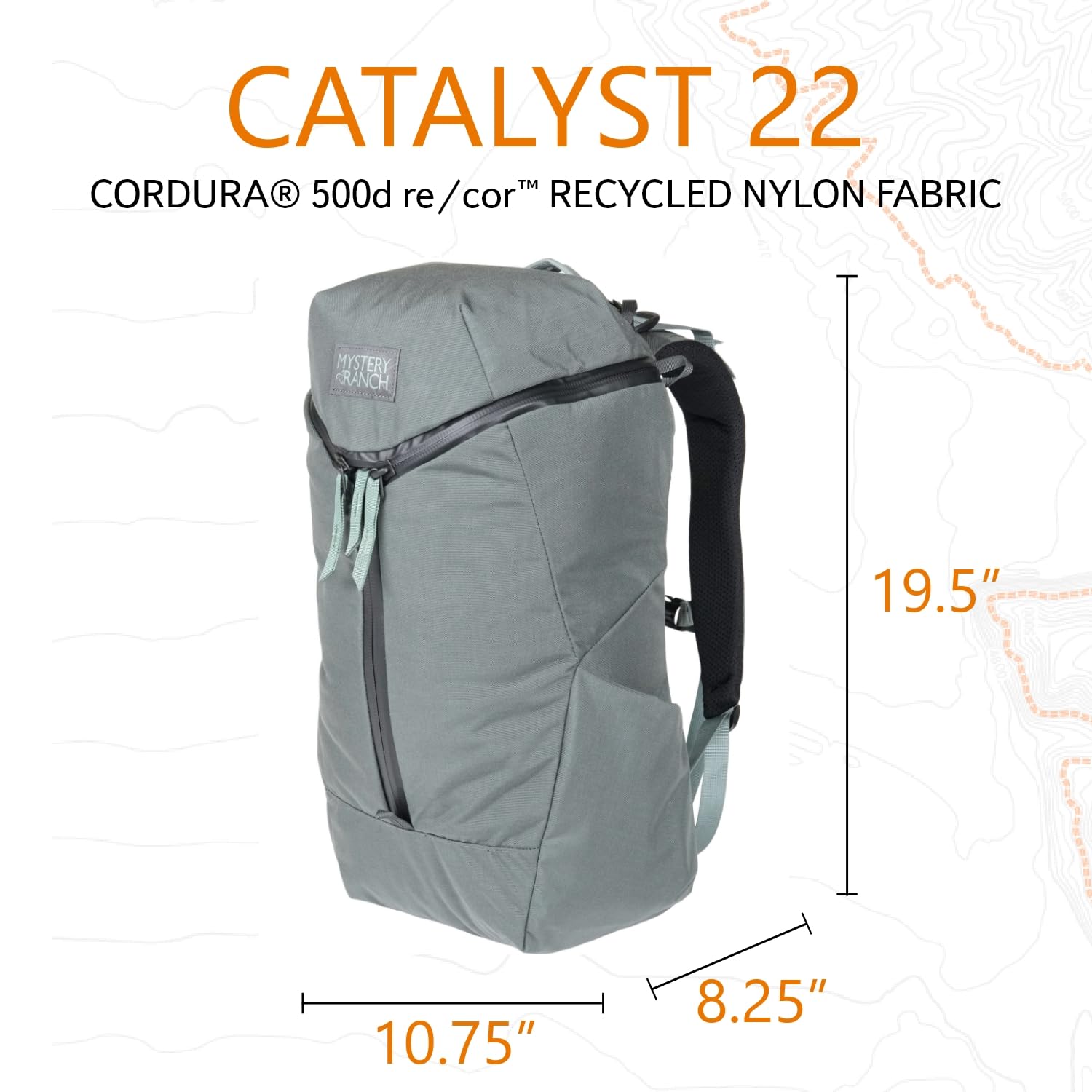 Mystery Ranch Catalyst 22L Travel Backpack with Tech Pocket - Water-Resistant Daypack for Commuting, Hiking & Business Travel - Durable Laptop Backpack for Men & Women in Mineral Gray