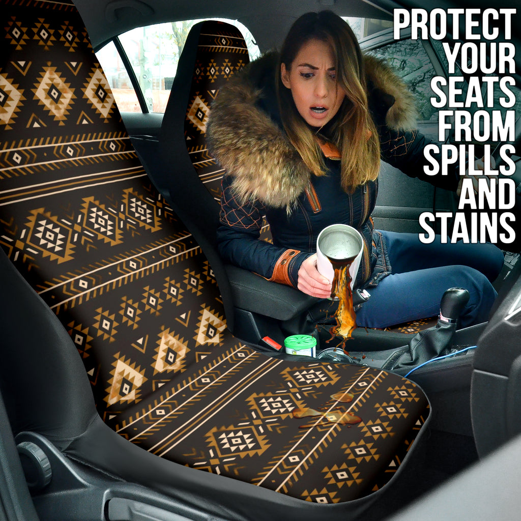 Aztec Boho Pattern Vintage Car Seat Covers - Waterproof & Non-Slip Universal Fit for Cars, SUVs, Trucks - Perfect for Road Trips, Camping & Daily Commute