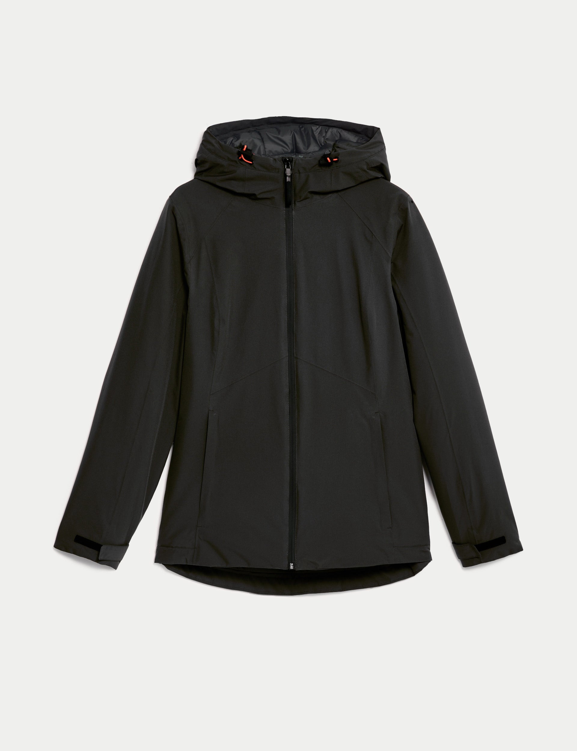 Waterproof Hooded Jacket with Padding - Black | Outdoor Raincoat for Hiking, Camping & Daily Commute
