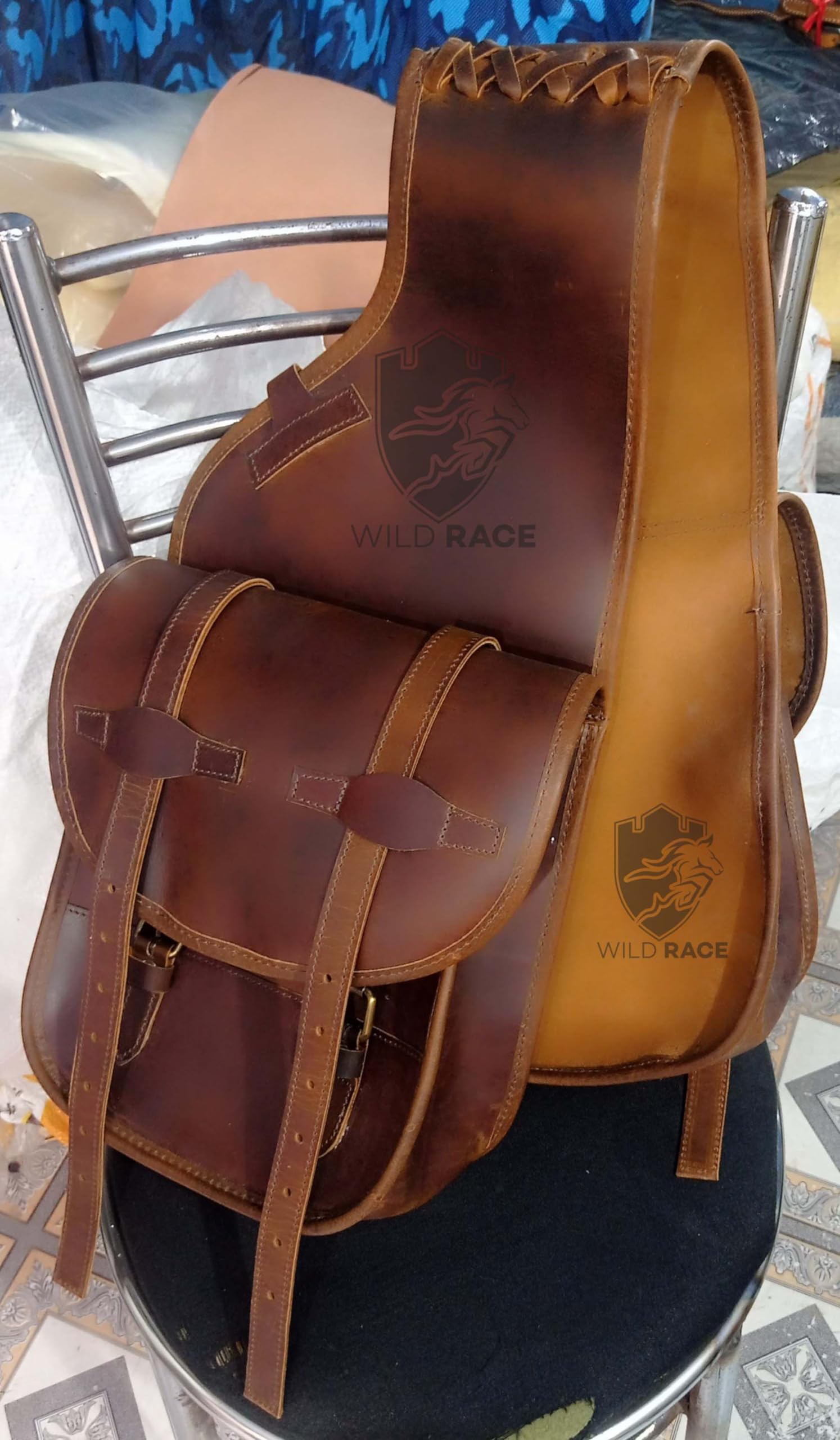 Premium Western Horse Leather Saddle Bag - Heavy Duty Trail Riding Saddlebag for Cowboys | Durable Leather Equestrian Gear for Ranch Work & Horseback Adventures (STYLE-33) | Perfect for Long Trail Rides, Cattle Drives & Western Riding Competitions
