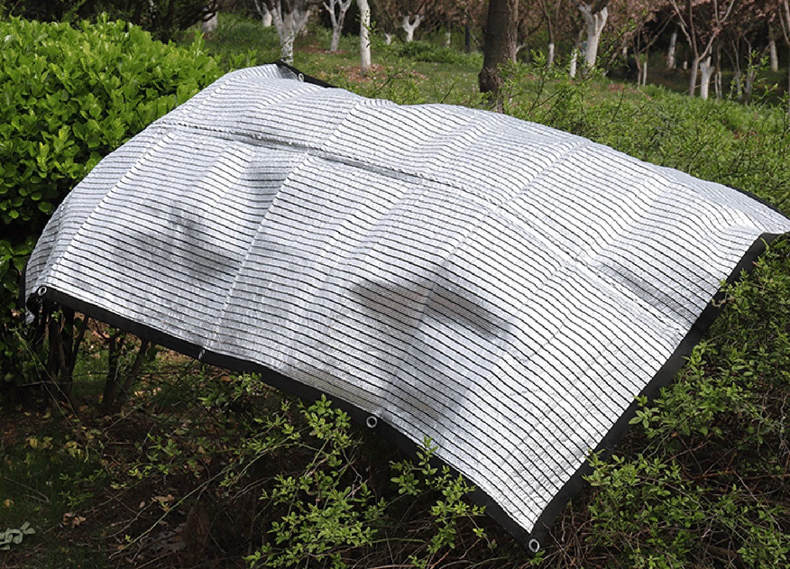 Premium Silver Reflective Aluminet Shade Cloth - 85% UV Blocking Sun Shade Net for Garden, Greenhouse, Patio & Lawn - Privacy Screen Mesh Tarp (4m x 6m / 13ft x 20ft) - Perfect for Outdoor Sun Protection & Temperature Control