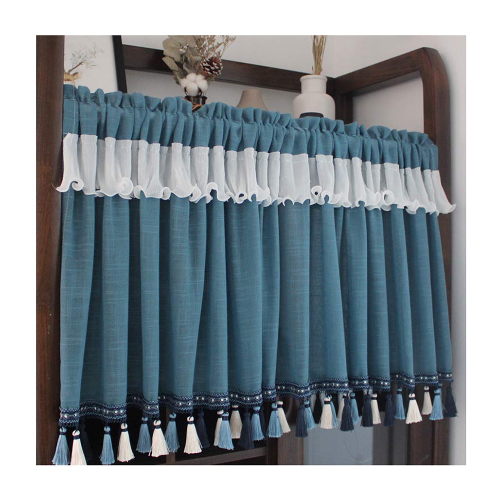 XDD Sheer Window Curtains with Tassels - Blackout Short Panel Drapes for Kitchen, Bathroom & Small Windows | Coffee Shop Decor, Home Furnishings & Translucent Window Treatments (Perfect for Privacy & Light Filtering in Bedrooms, Offices & Cafés)