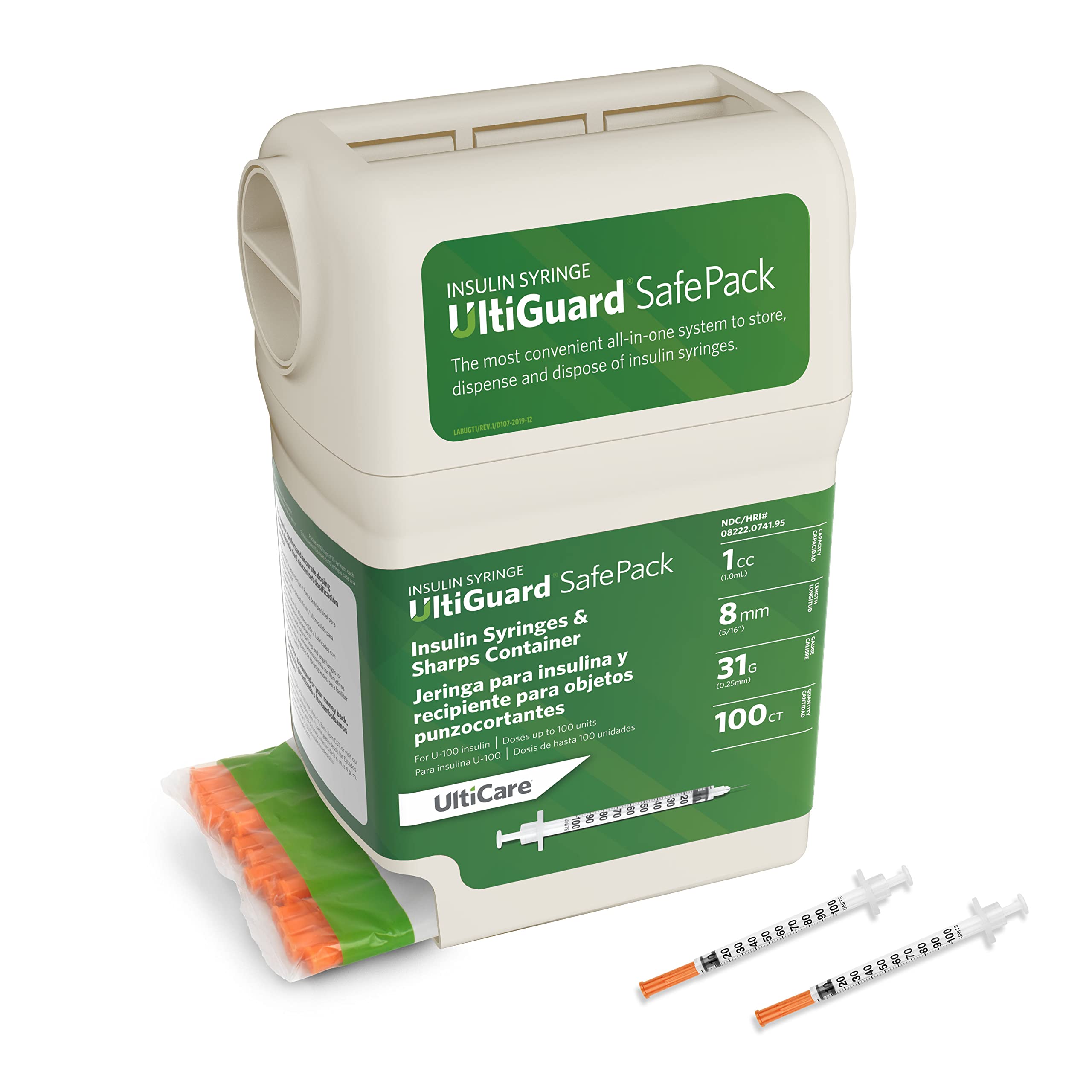 UltiGuard U-100 Insulin Syringes 1cc 31G x 5/16