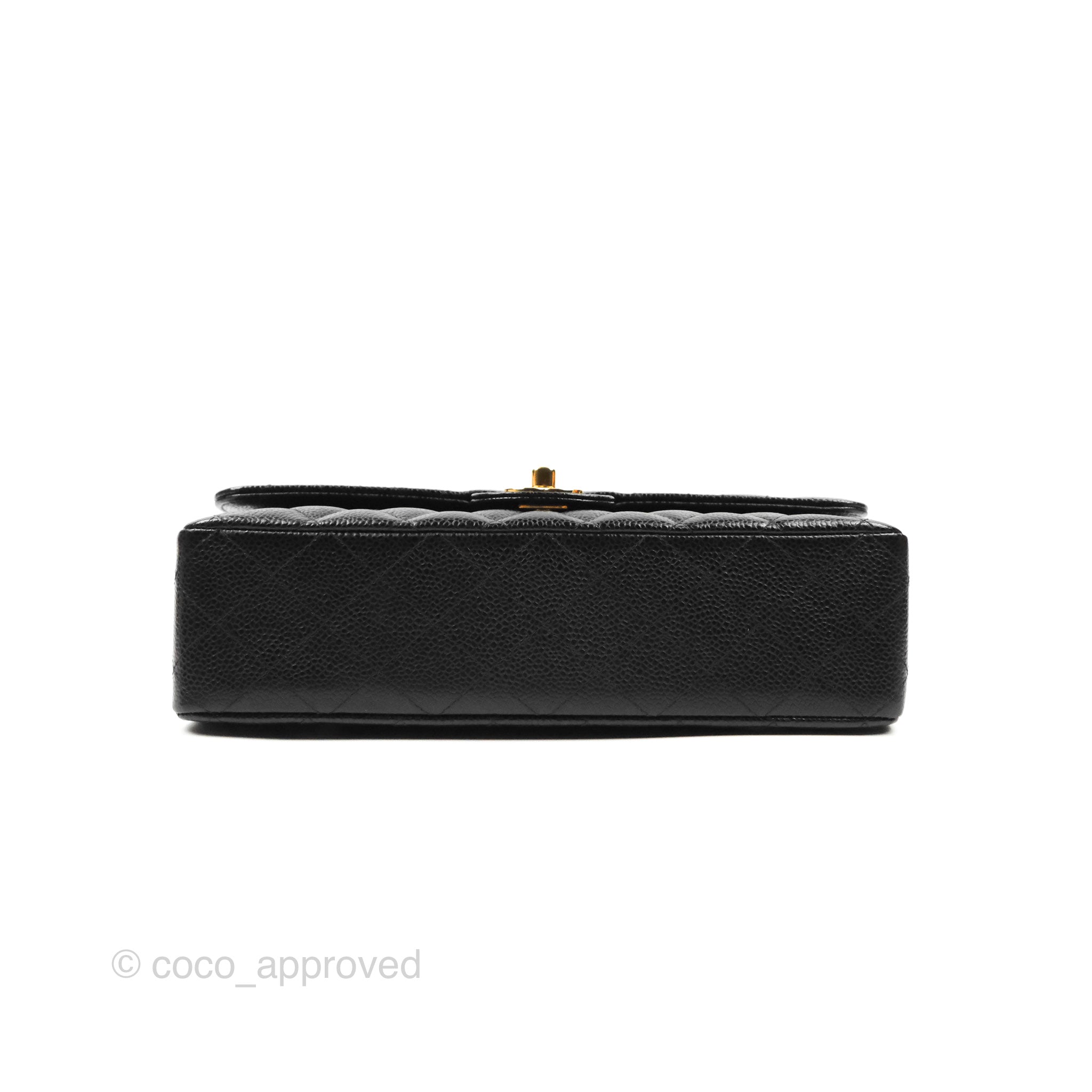 Chanel Classic Medium Double Flap Bag in Black Caviar Leather with Gold Hardware - Luxury Designer Handbag for Women, Perfect for Work, Evening Events & Special Occasions