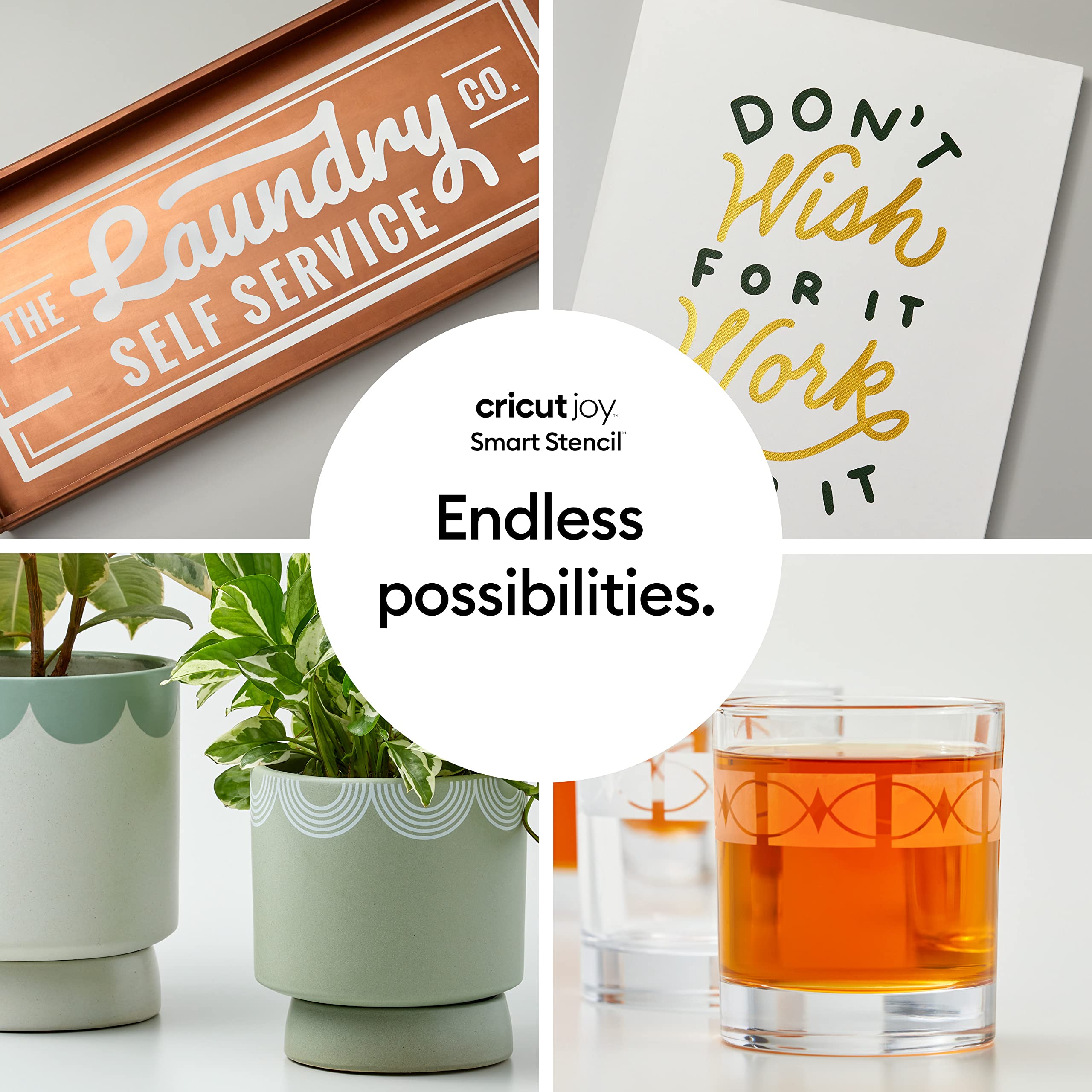 Cricut Joy™ Smart Stencil™ Roll - 10 ft Clear Vinyl for Clean Lines on Curved & Flat Surfaces | No Cutting Mat Needed | Durable & Easy to Use Crafting Supplies | Perfect for DIY Projects, Home Decor, and Custom Signage