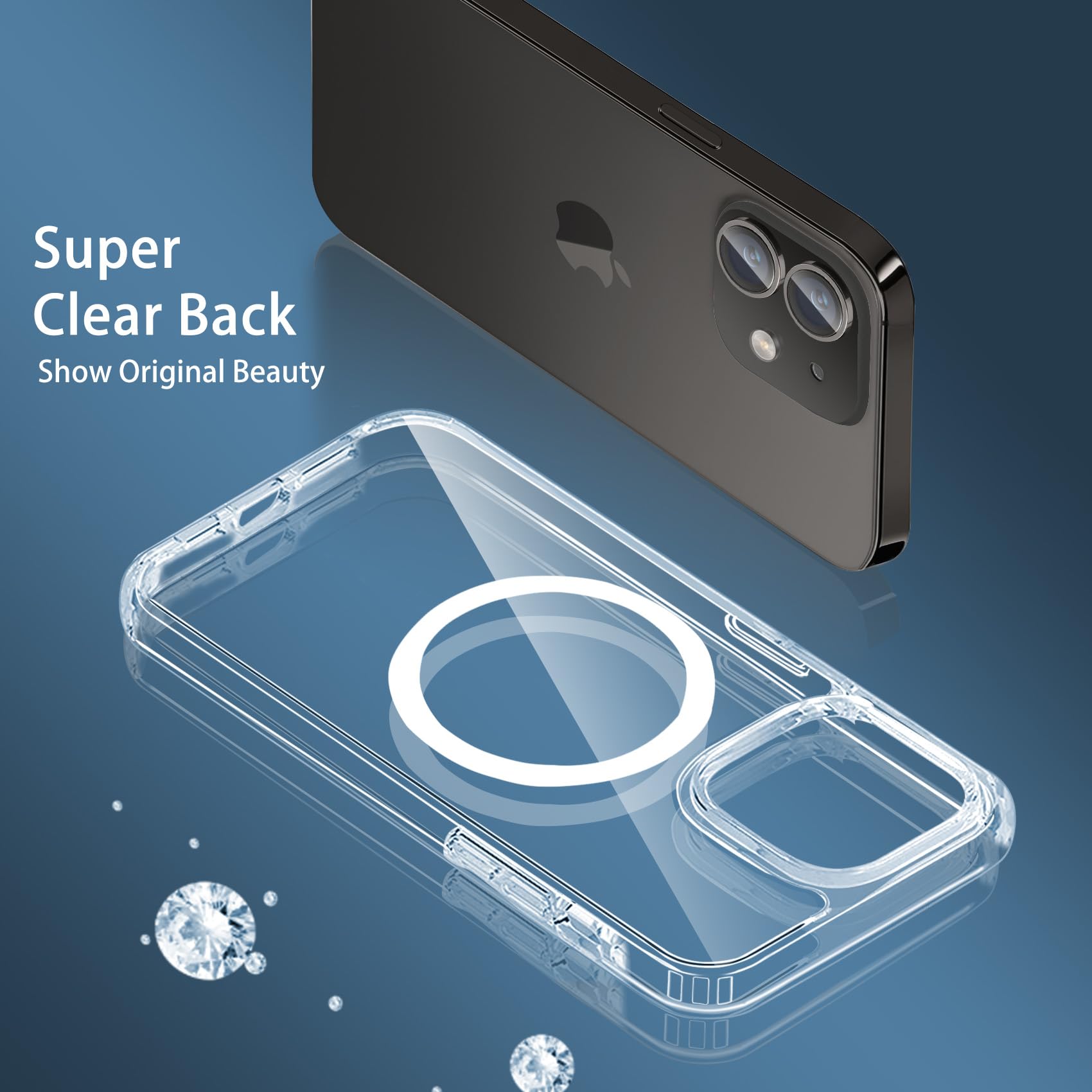 Magnetic Phone Case for iPhone 12/12 Pro - Slim Clear Protective Cover with MagSafe Wireless Charging | Anti-Scratch Shockproof Transparent Design | Perfect for Everyday Use, Travel & Wireless Charging