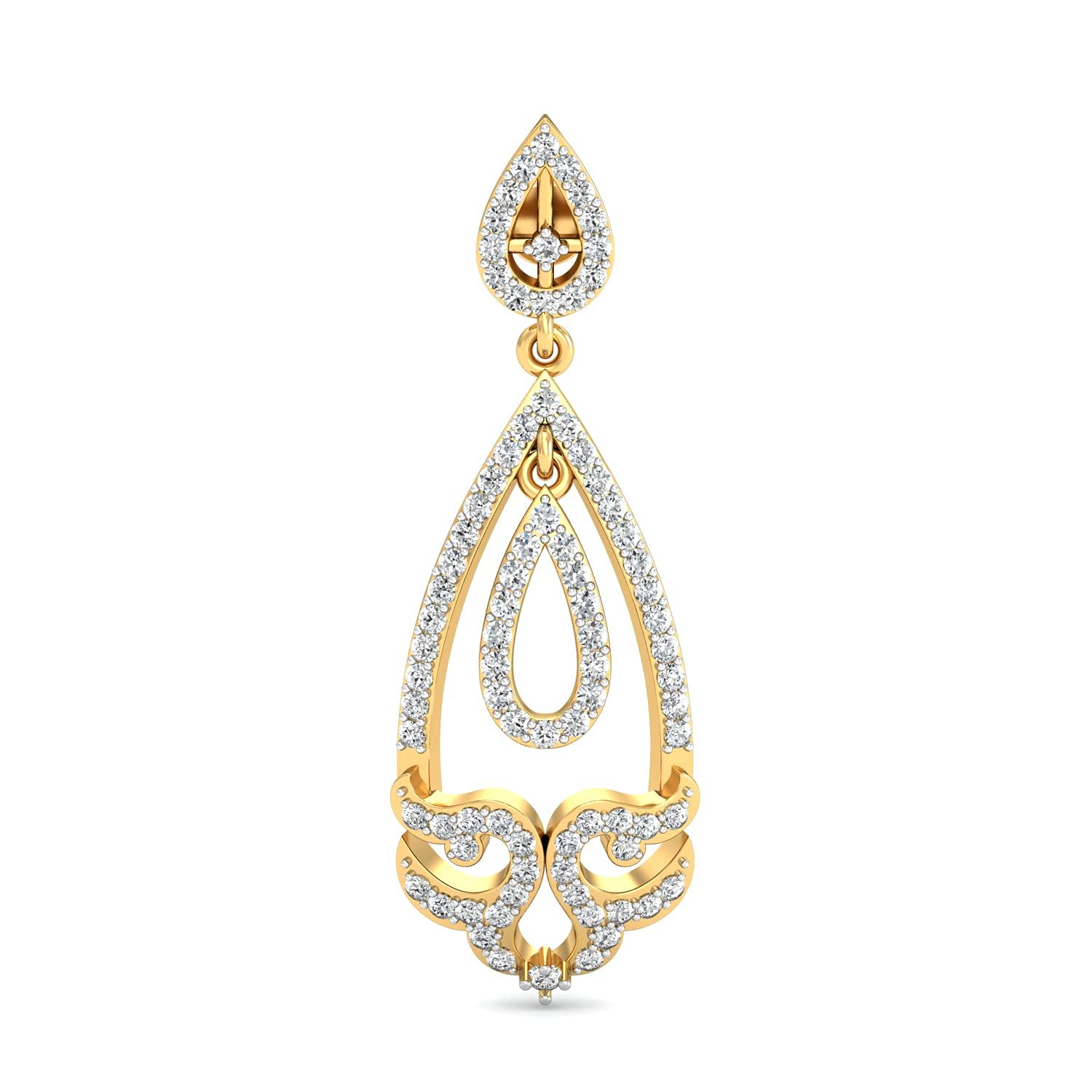 Certified 14K Gold Round Diamond Drop Earrings for Women - 1.71ct Natural Diamond Stud Earrings in White/Yellow/Rose Gold - Elegant Gift for Anniversary, Wedding & Special Occasions