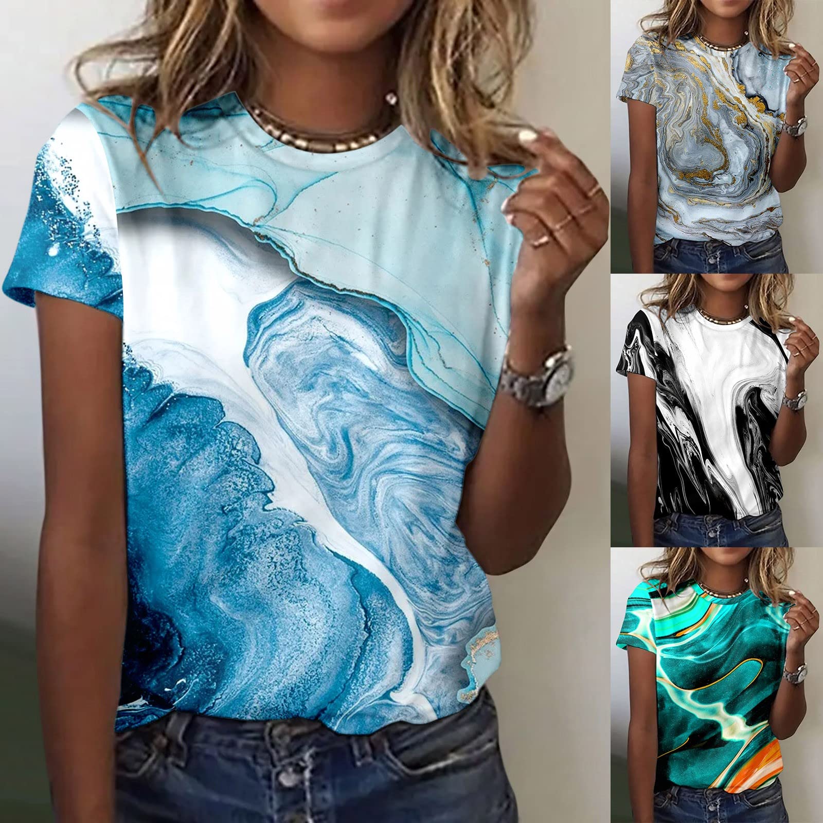 Funny Dragonfly Printed Short Sleeve T-Shirts for Women - Cute Casual Summer Graphic Tees - Perfect for Outdoor Activities, Beach Vacations & Daily Wear