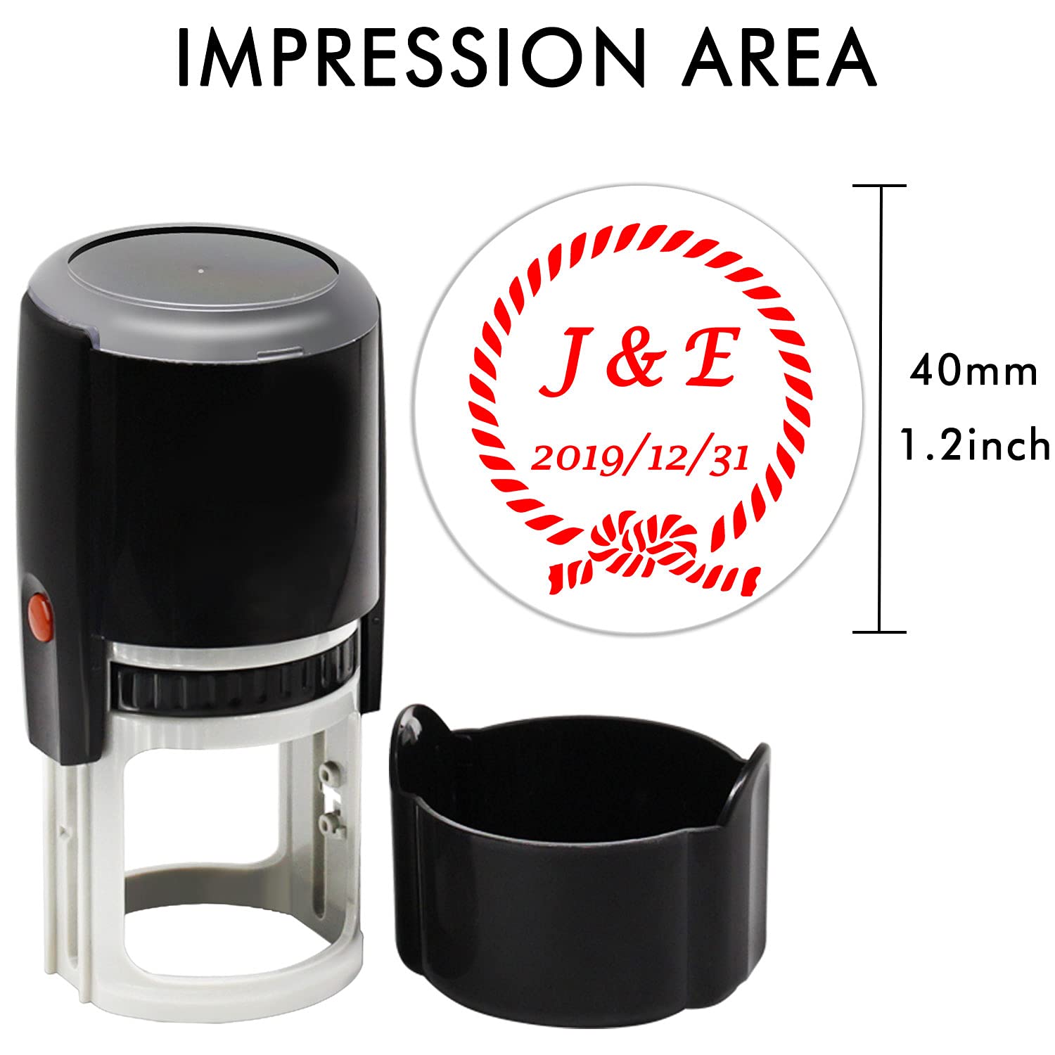 Custom Self-Inking Stamp - Personalized Round Address Stamp 1-5/8