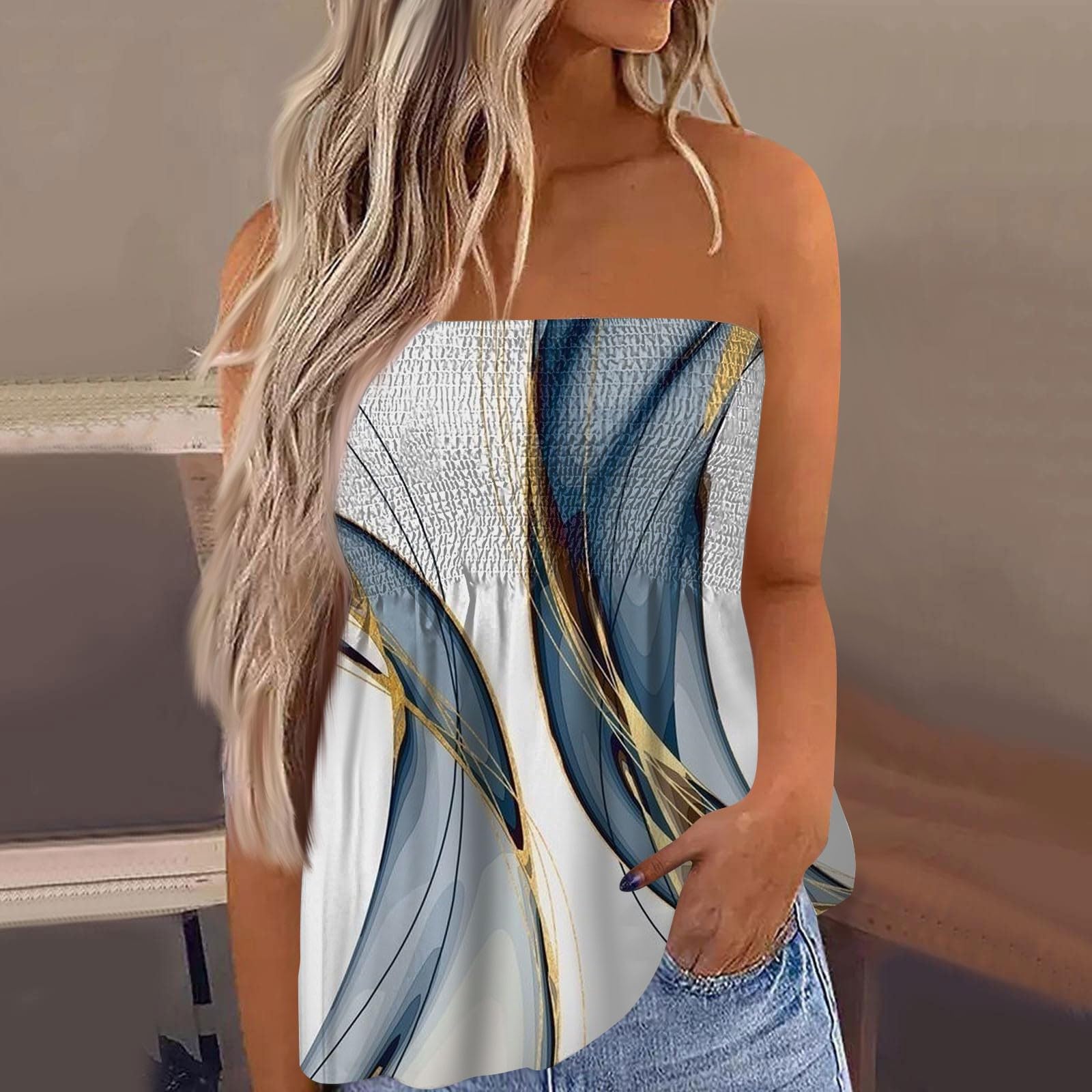 Women's One Shoulder Tube Tops - Slim Fit Bandeau Strapless Crop Top, Sexy Sleeveless Summer Tunic | Perfect for Beach, Party & Casual Outfits