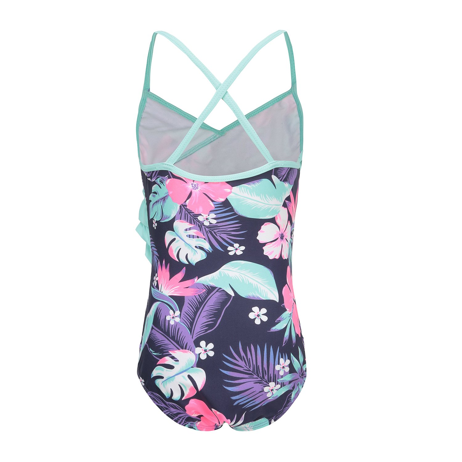**Hawaiian Halter One Piece Swimsuits for Girls - Cute Floral Bathing Suit for Beach, Pool & Summer Vacations**