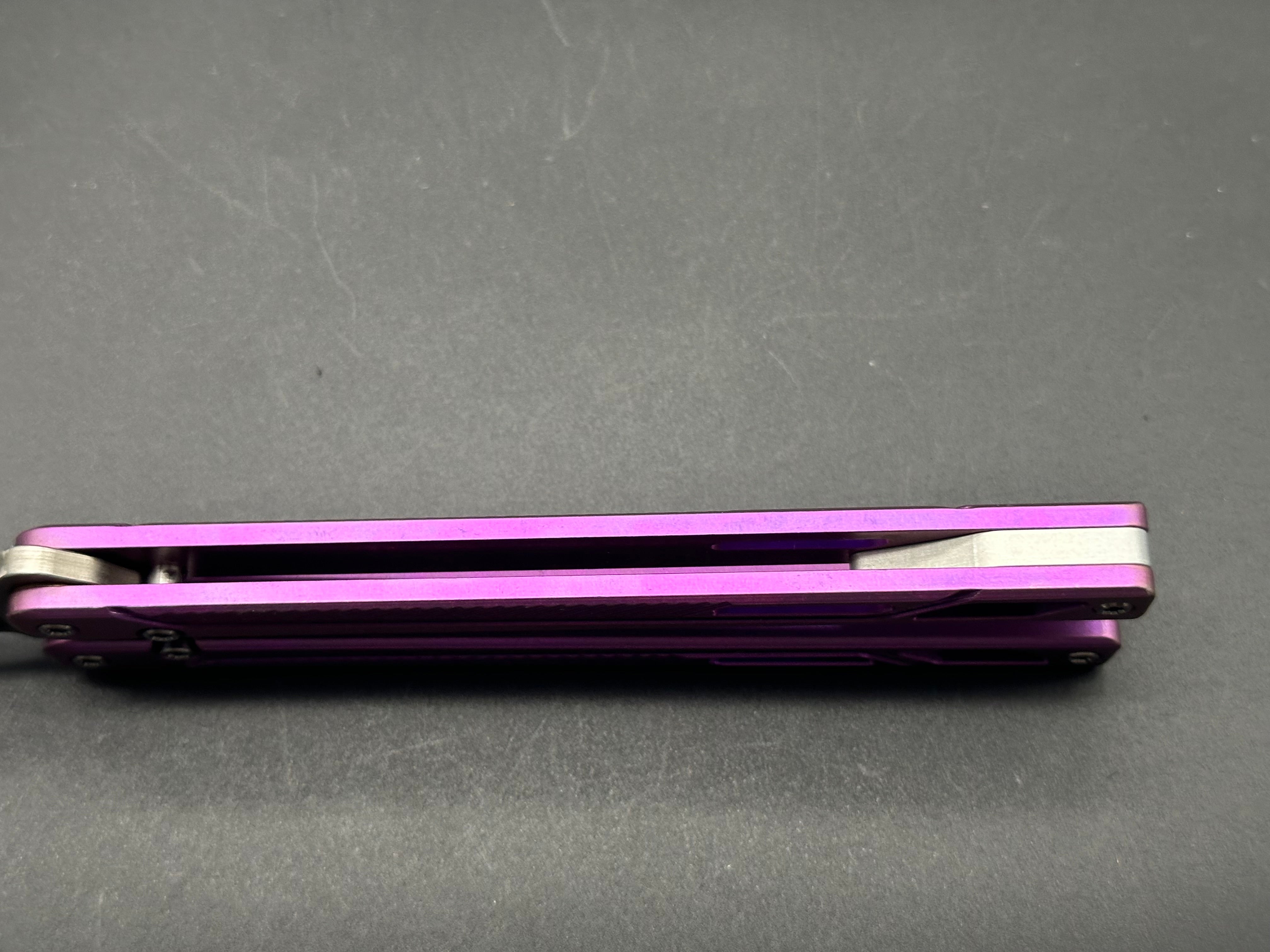 EOS Serpent Purple Titanium Balisong Knife with CPM S30V Spear Point Blade - Perfect for Flipping Tricks, Collecting, and Outdoor Adventures