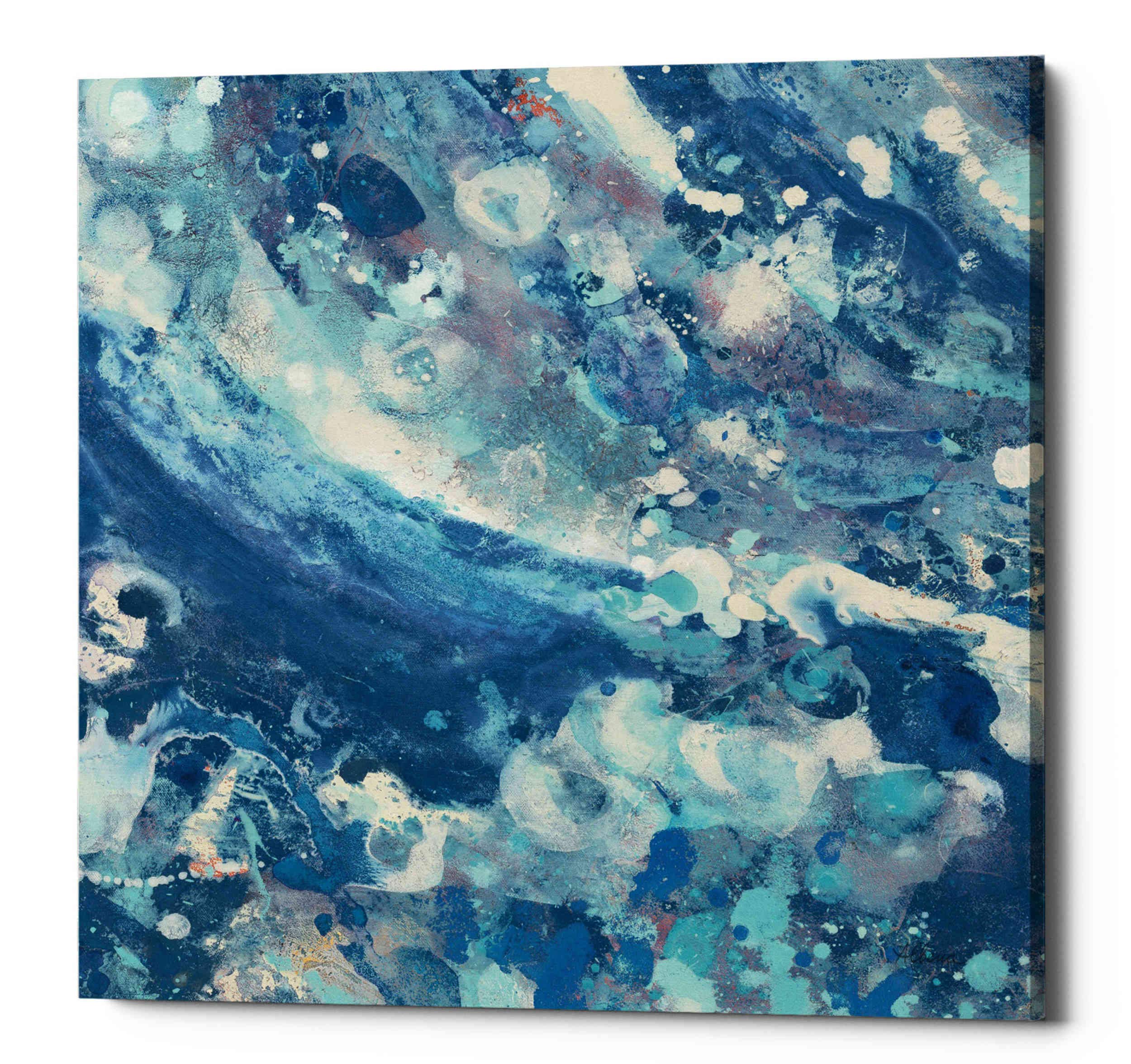 Albena Hristova Water IV Canvas Wall Art - 37x37 Inch Modern Abstract Painting for Living Room, Bedroom & Office Decor