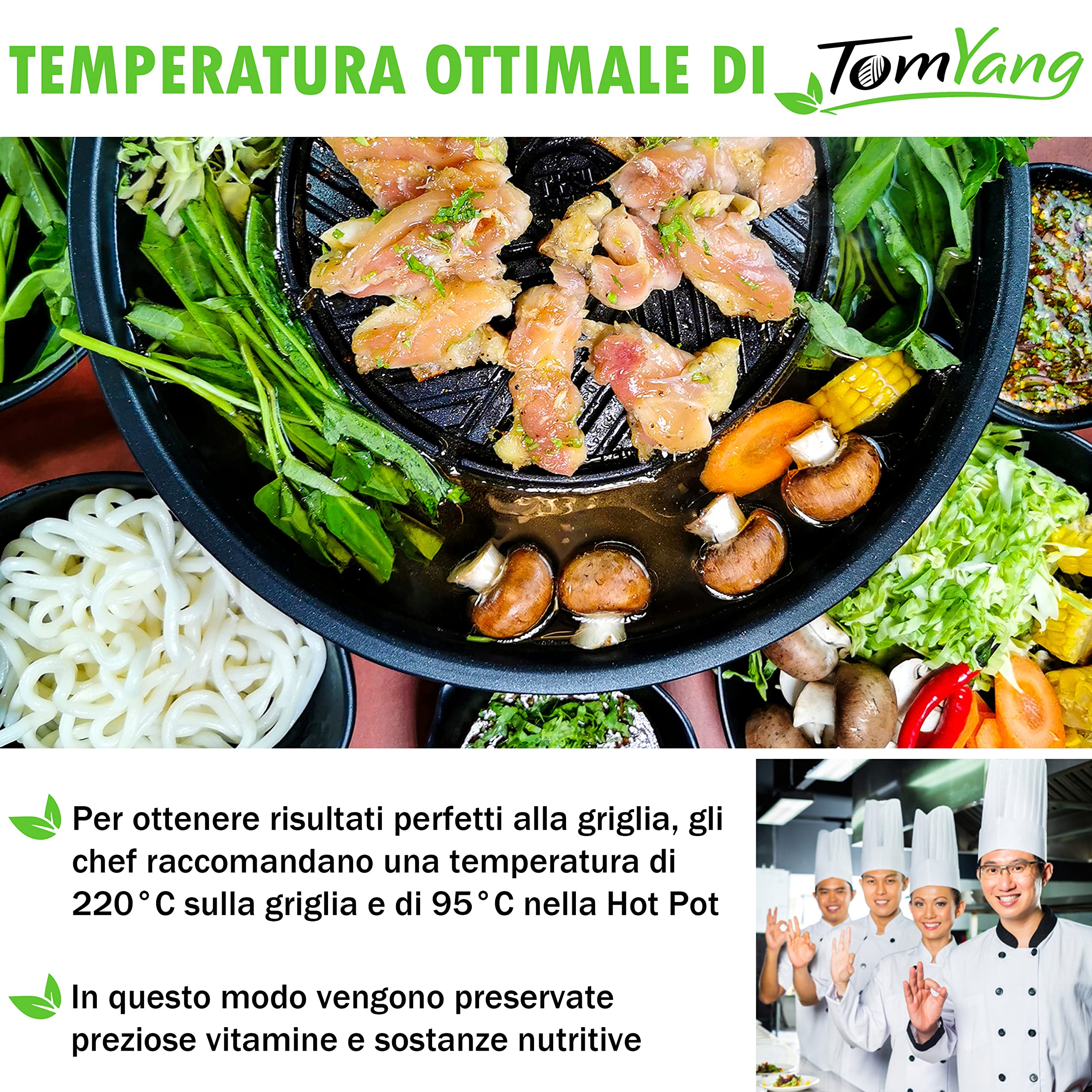 Premium TomYang Hot Pot Set for 2 with Santoku Knife - Original Thai Grill & Hot Pot Combo, Swiss Non-Stick Coating - Perfect for Korean BBQ, Mookata & Family Dining at Home