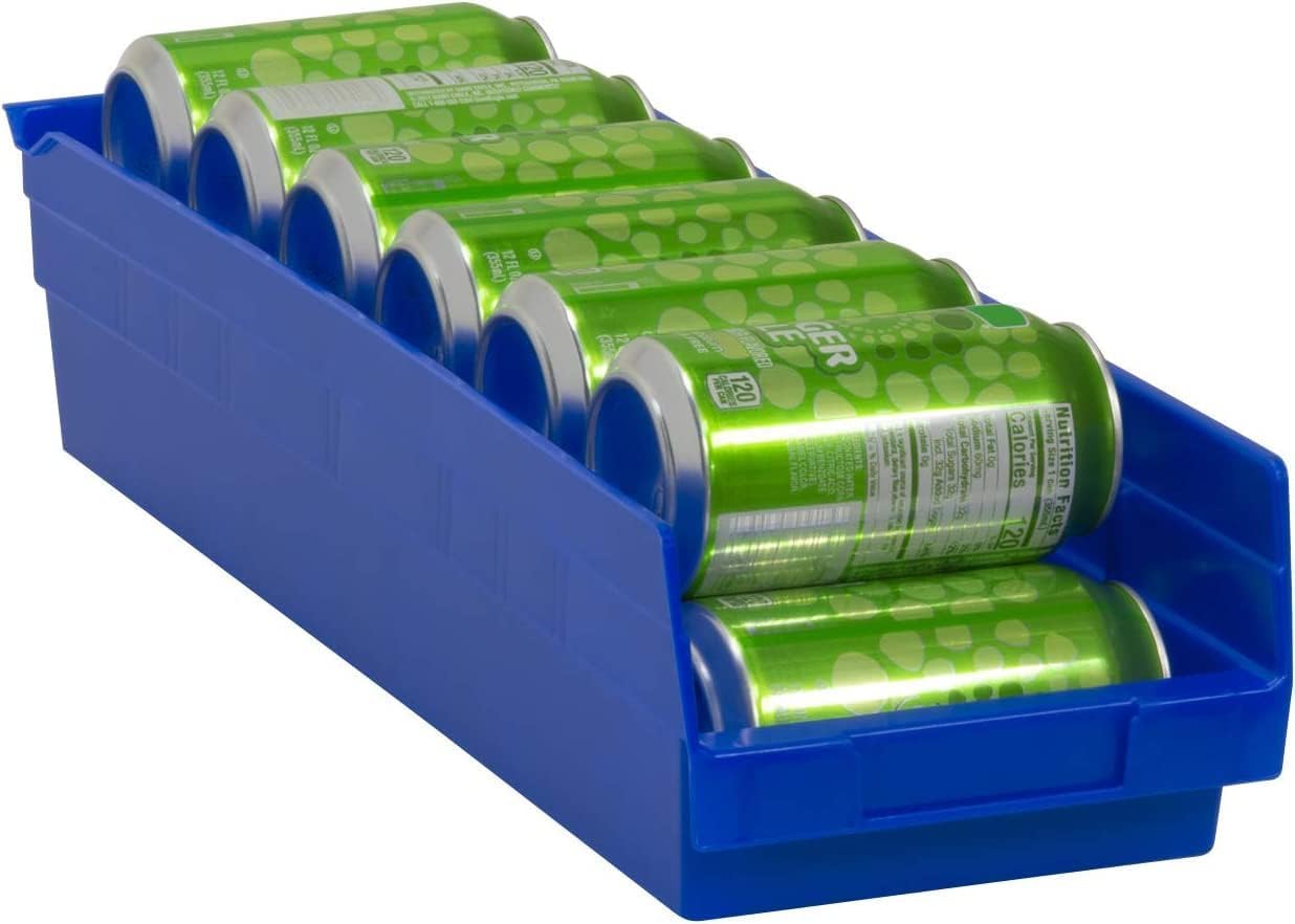 Akro-Mils 30138 Heavy Duty Plastic Shelf Bins - 12 Pack Blue Storage Bins (18